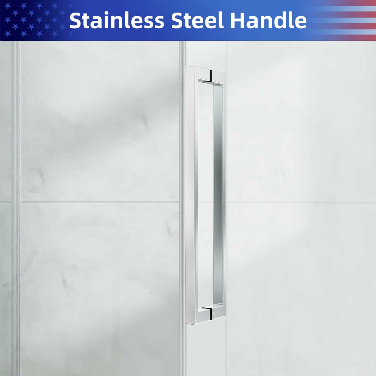 Rainlex Frameless Single-Panel Sliding Shower Door with 3/8" Tempered Glass and Stainless Steel Frame