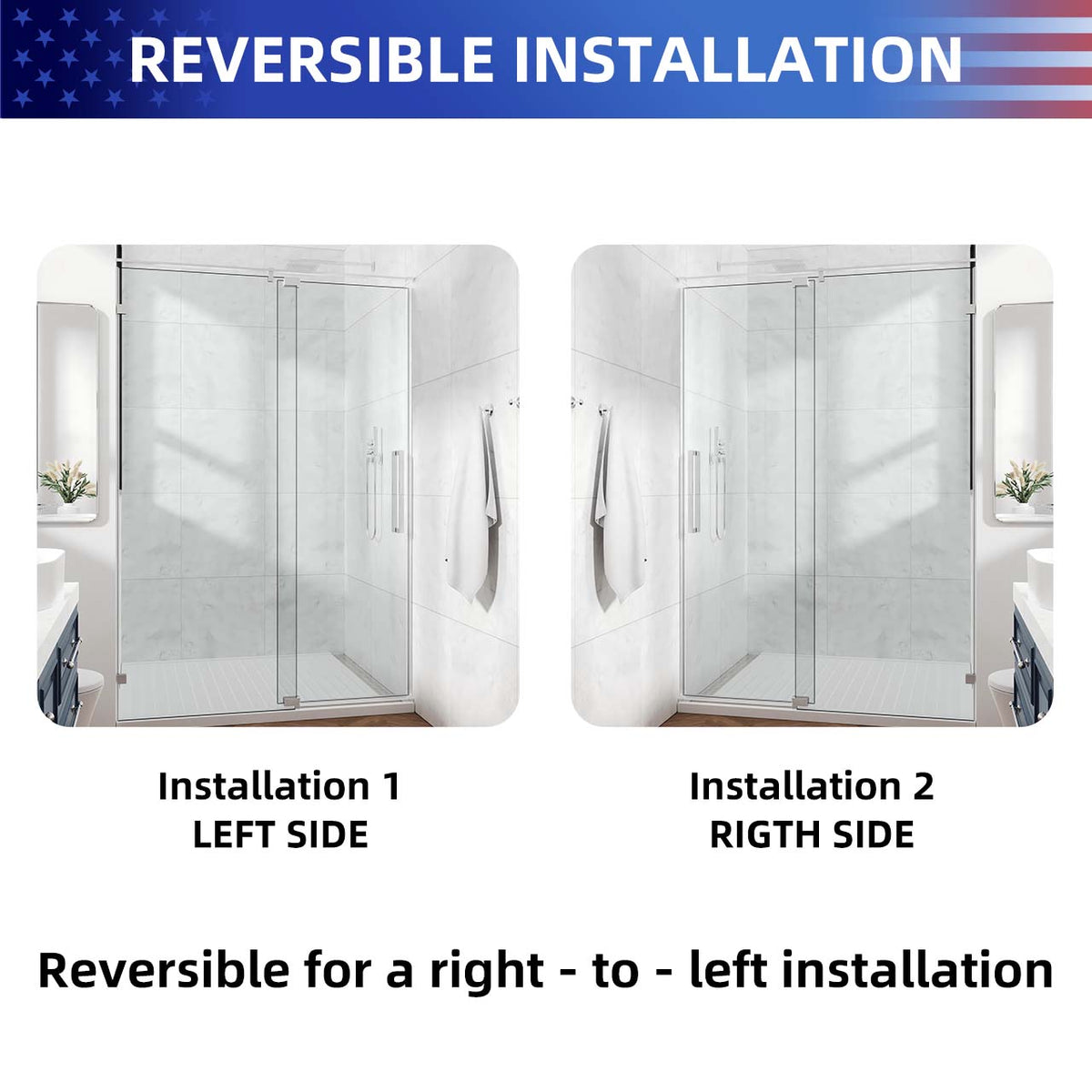Rainlex Frameless Single-Panel Swing Shower Door with 5/16" Clear Tempered Glass and Safety Film