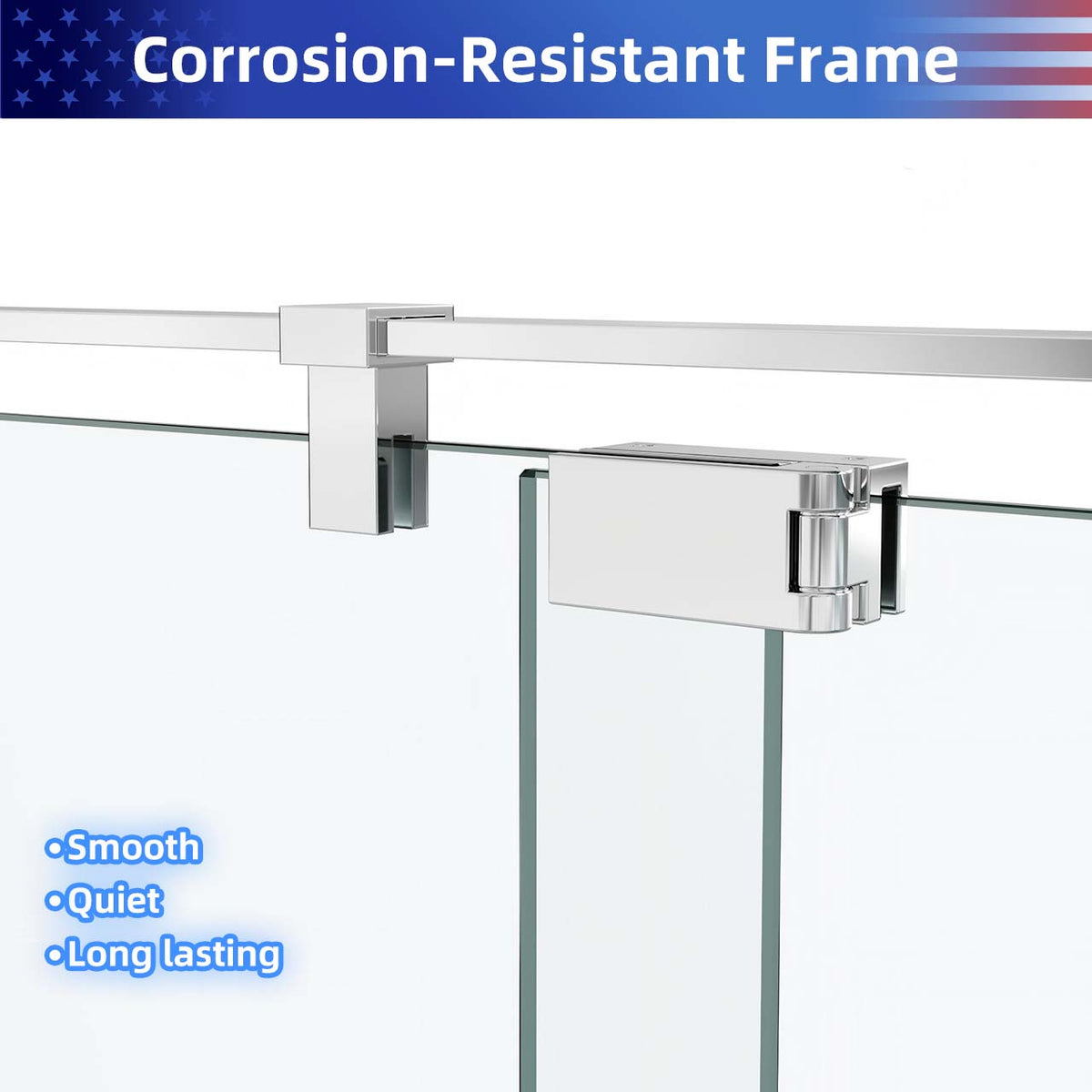 Rainlex Frameless Single-Panel Swing Shower Door with 5/16" Clear Tempered Glass and Safety Film