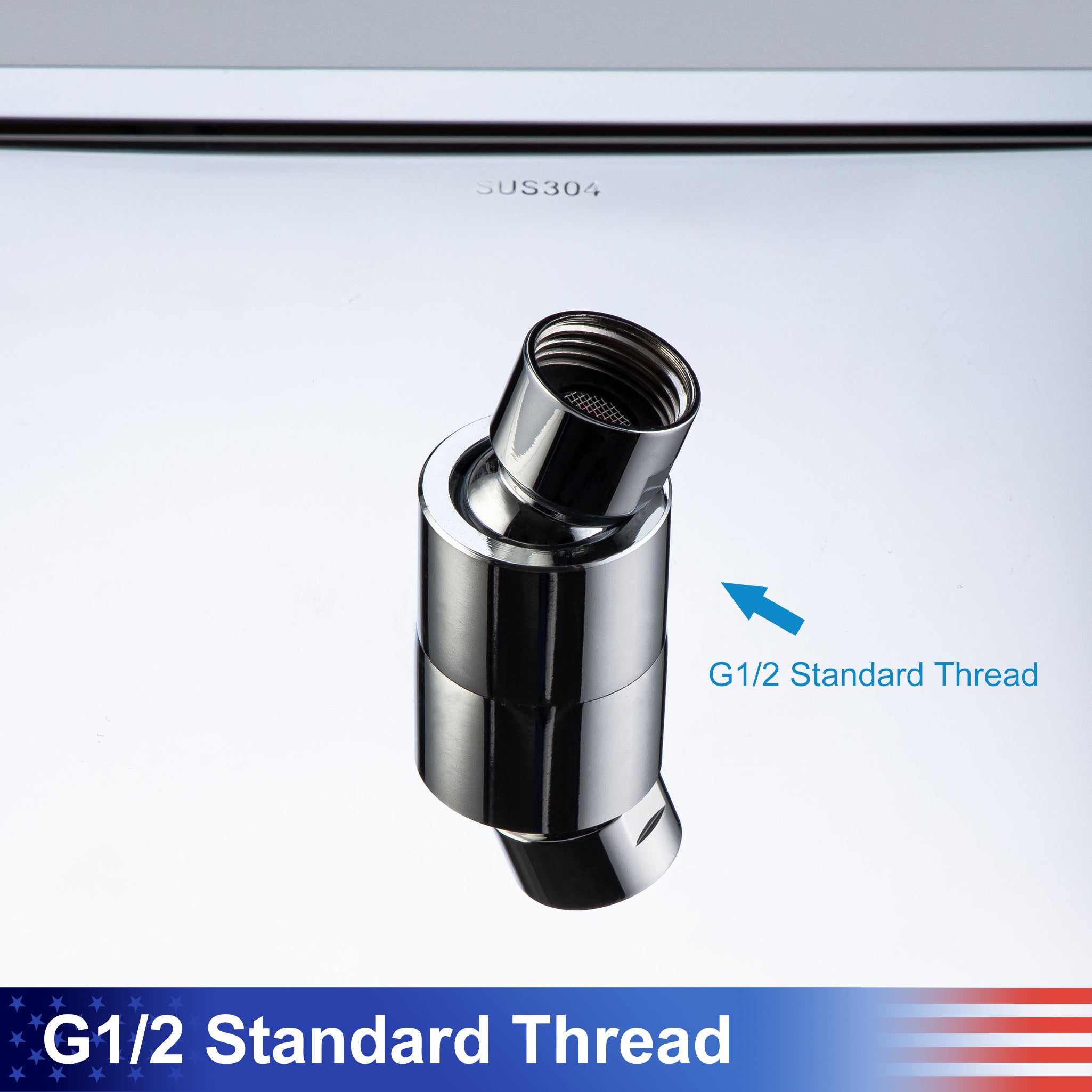 8" Square Rain Fixed Shower Head 1.8 GPM D1-8