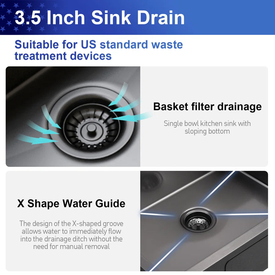 22'' L Drop-In Single Bowl Stainless Steel Kitchen Sink