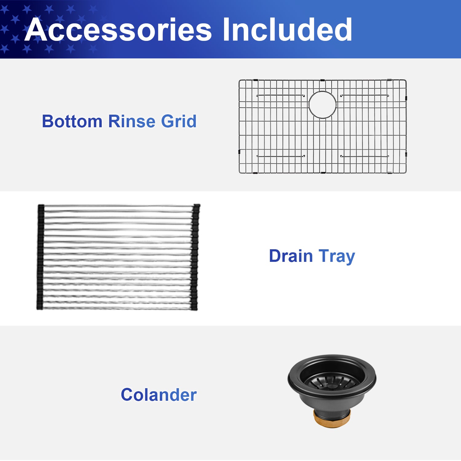 30" x 21"Undermount Kitchen Sink 16 Gauge Stainless Steel Single Bowl Kitchen Sink Gunmetal Black