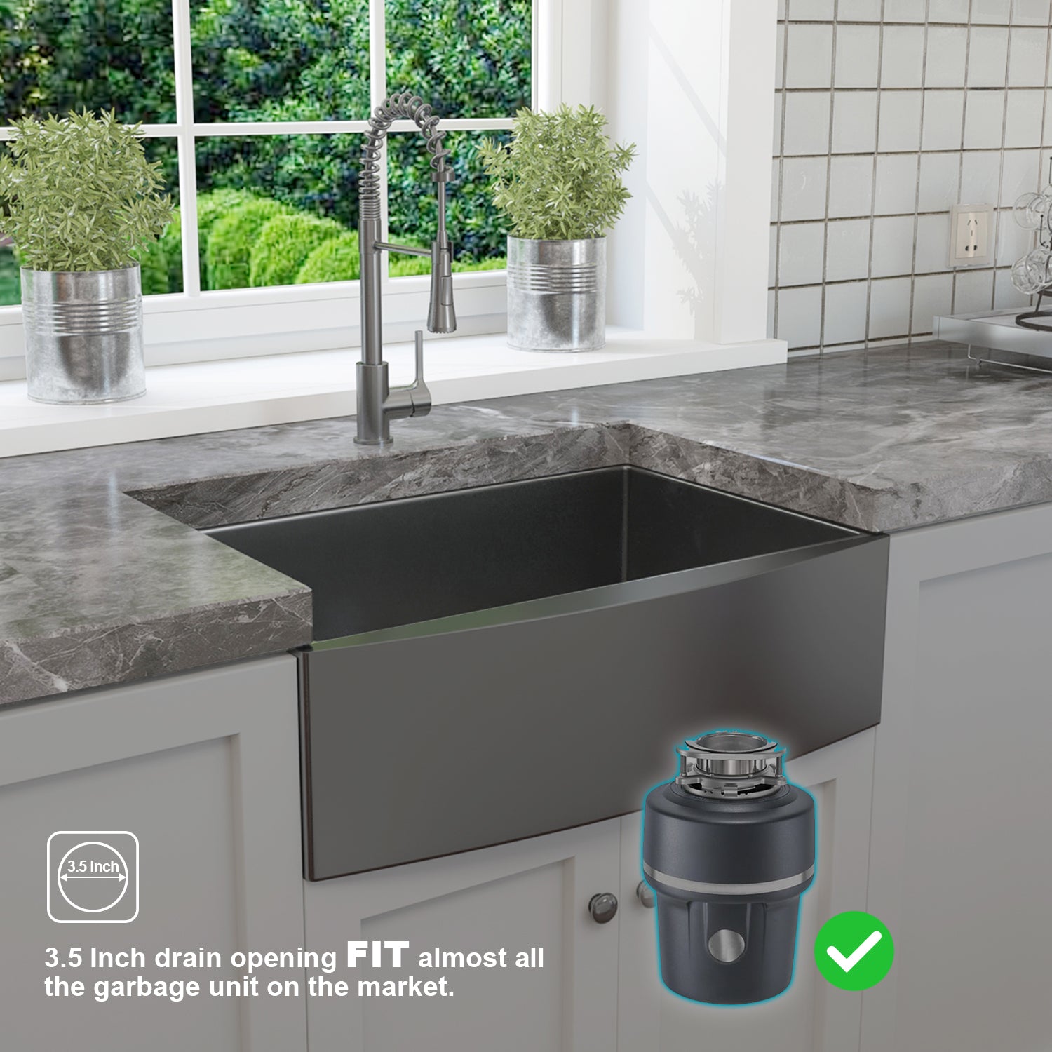 30 inch Farmhouse Kitchen Sink, 16 Guage Stainless Steel Single Bowl Sink