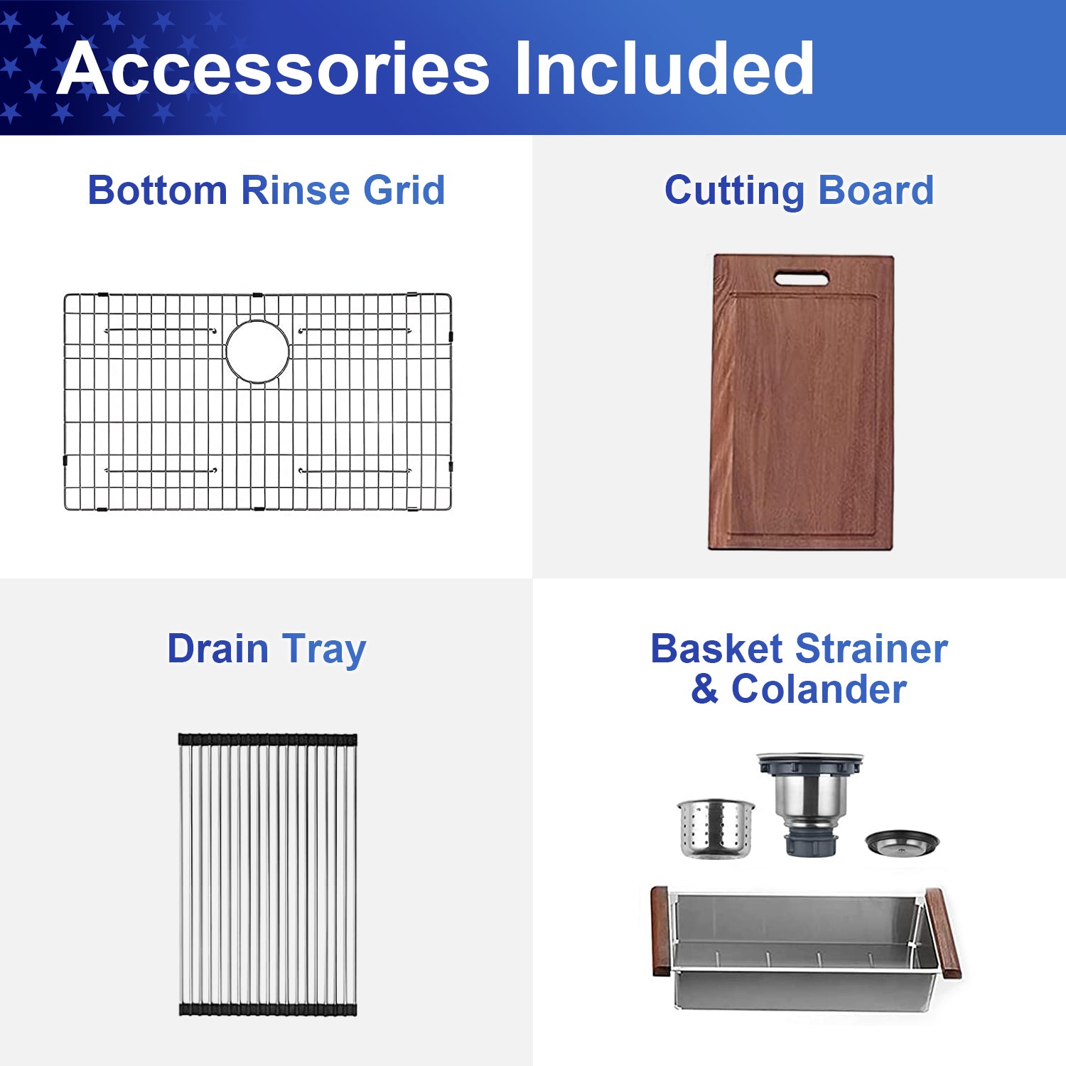 32x19 Inch Kitchen Sink  Stainless Steel Single Blow Workstation Underment Kitchen Sink 18 Gauge
