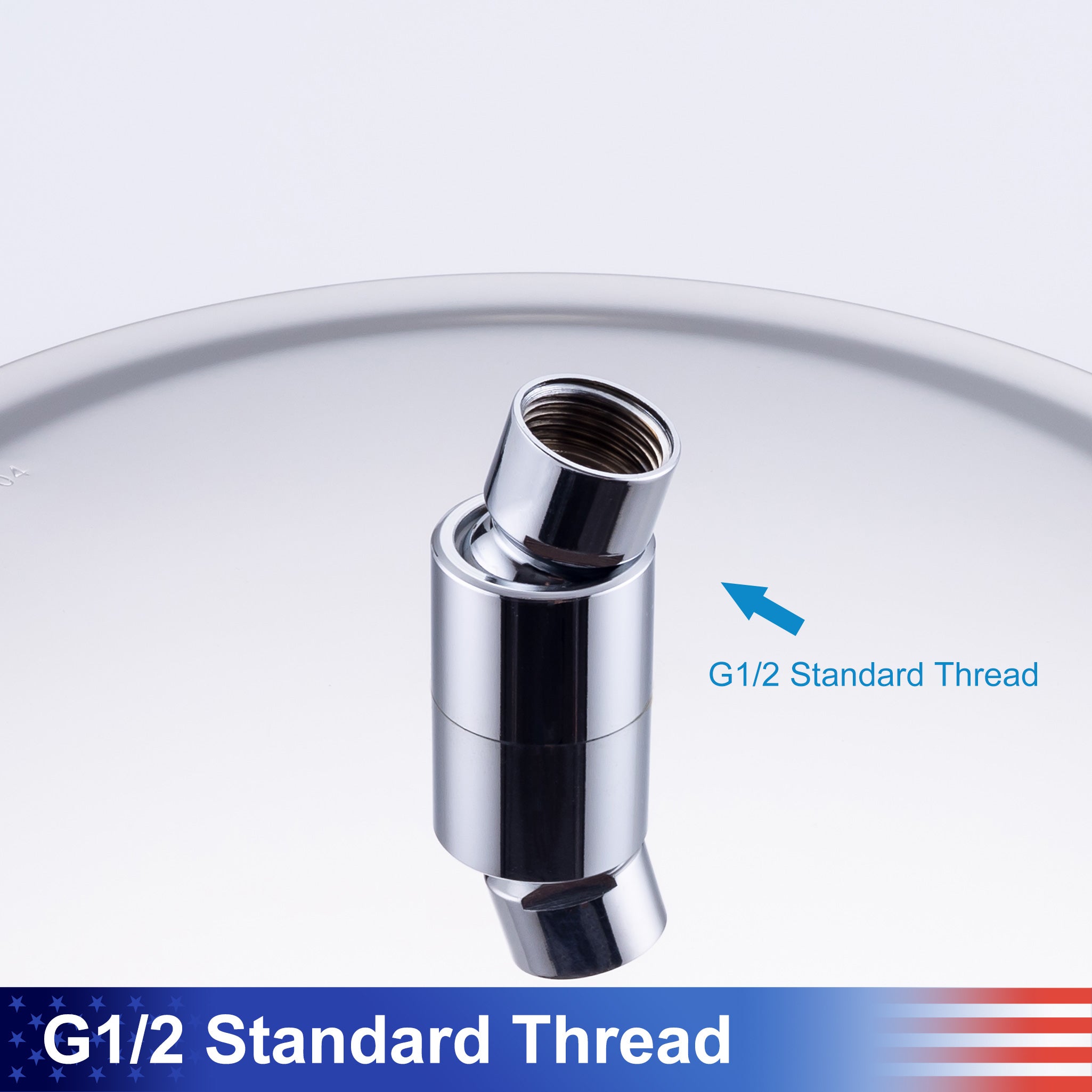 8" Round Rain Shower Head, 1.8 GPM