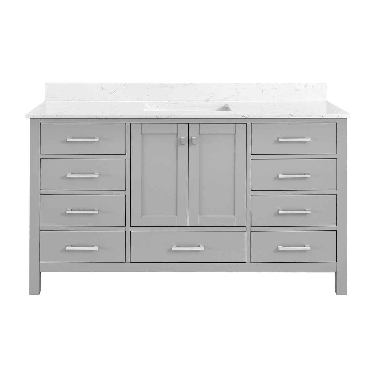 RAINLEX 60 in. Freestanding Double Sink Bathroom Vanity, Solid Wood