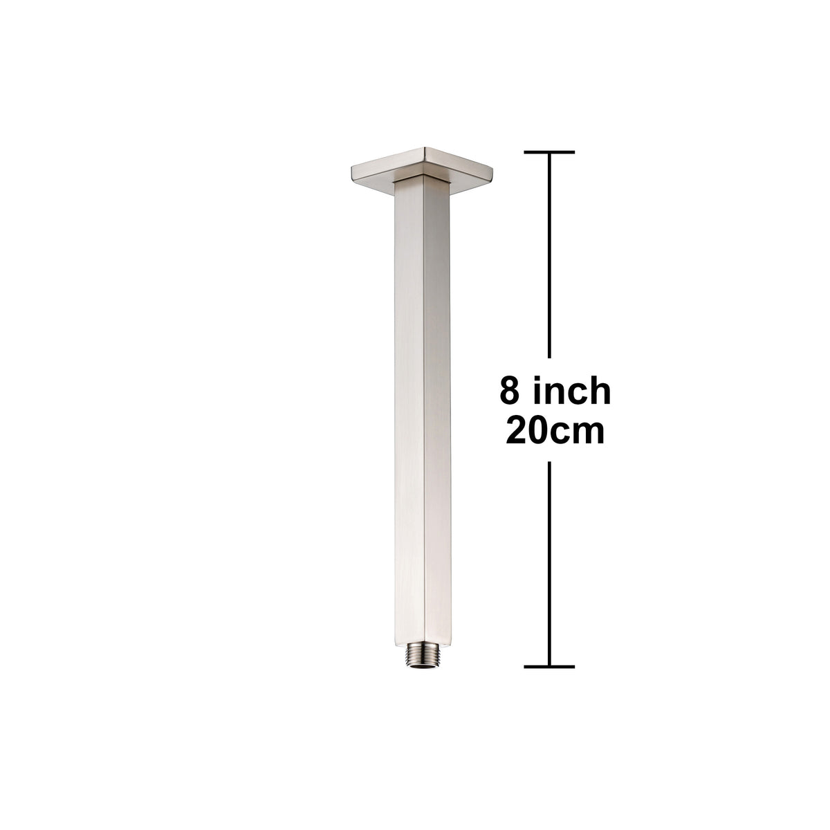 RAINLEX 8 in. Square Ceiling-Mount Shower Arm with Flange