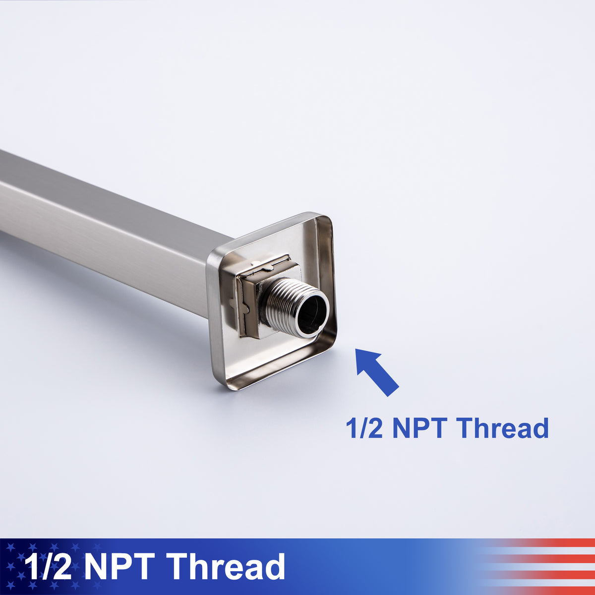 RAINLEX 8 in. Square Ceiling-Mount Shower Arm with Flange