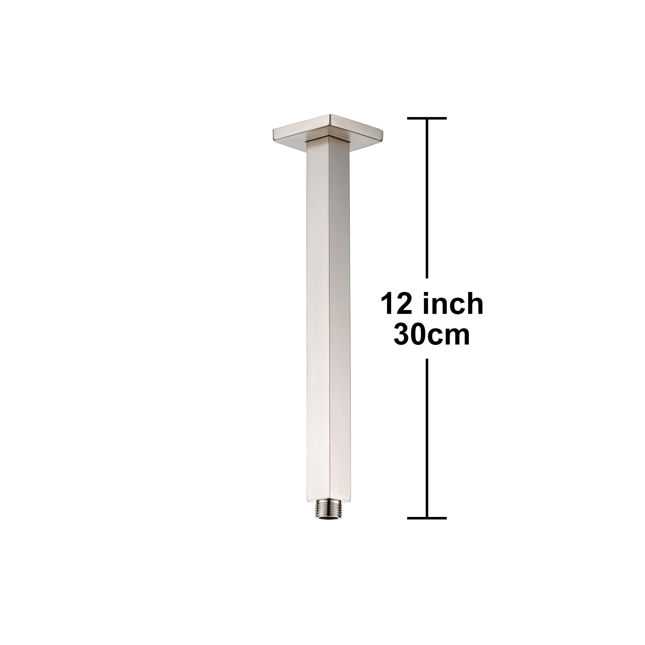12" Square Ceiling-Mount Shower Arm with Flange