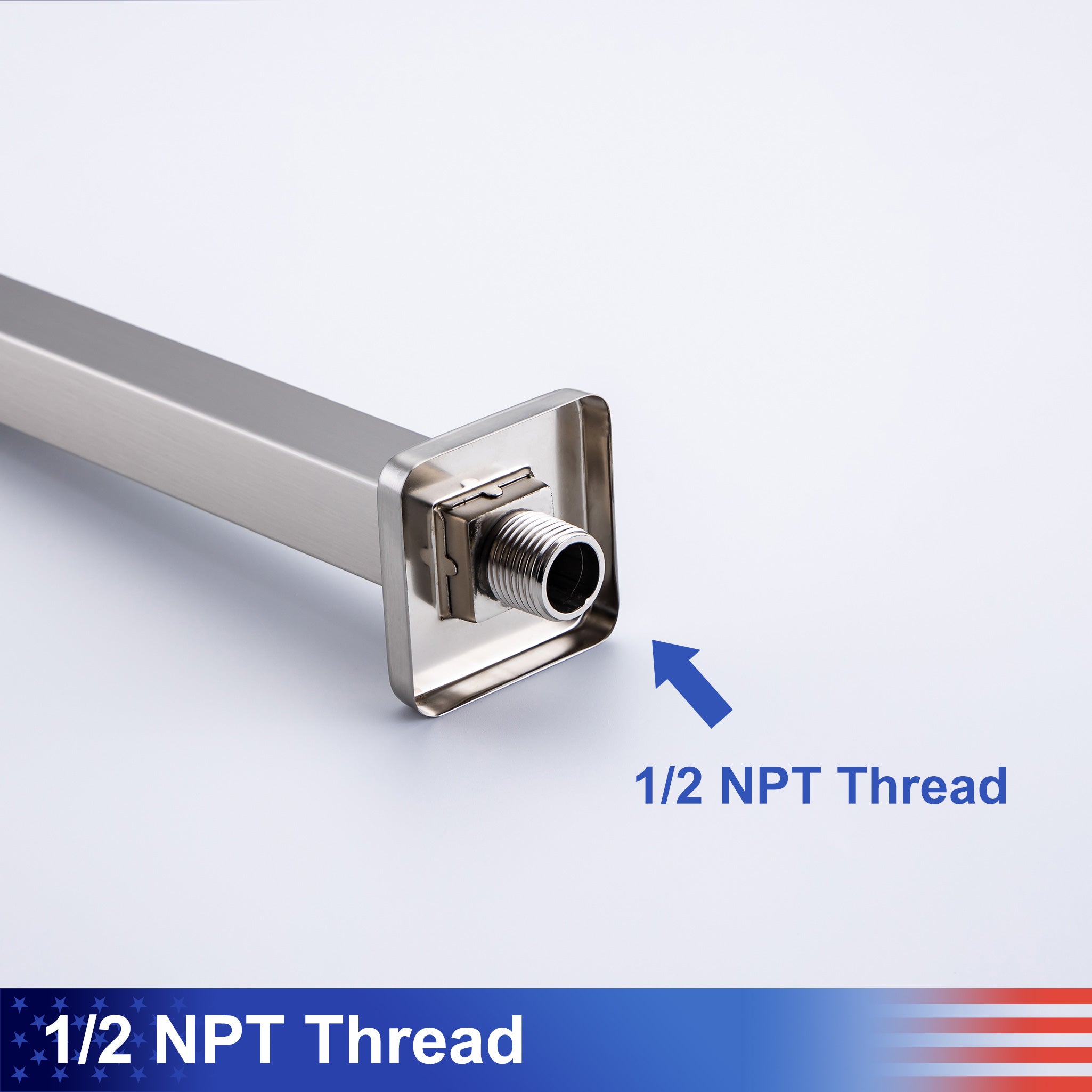 12" Square Ceiling-Mount Shower Arm with Flange