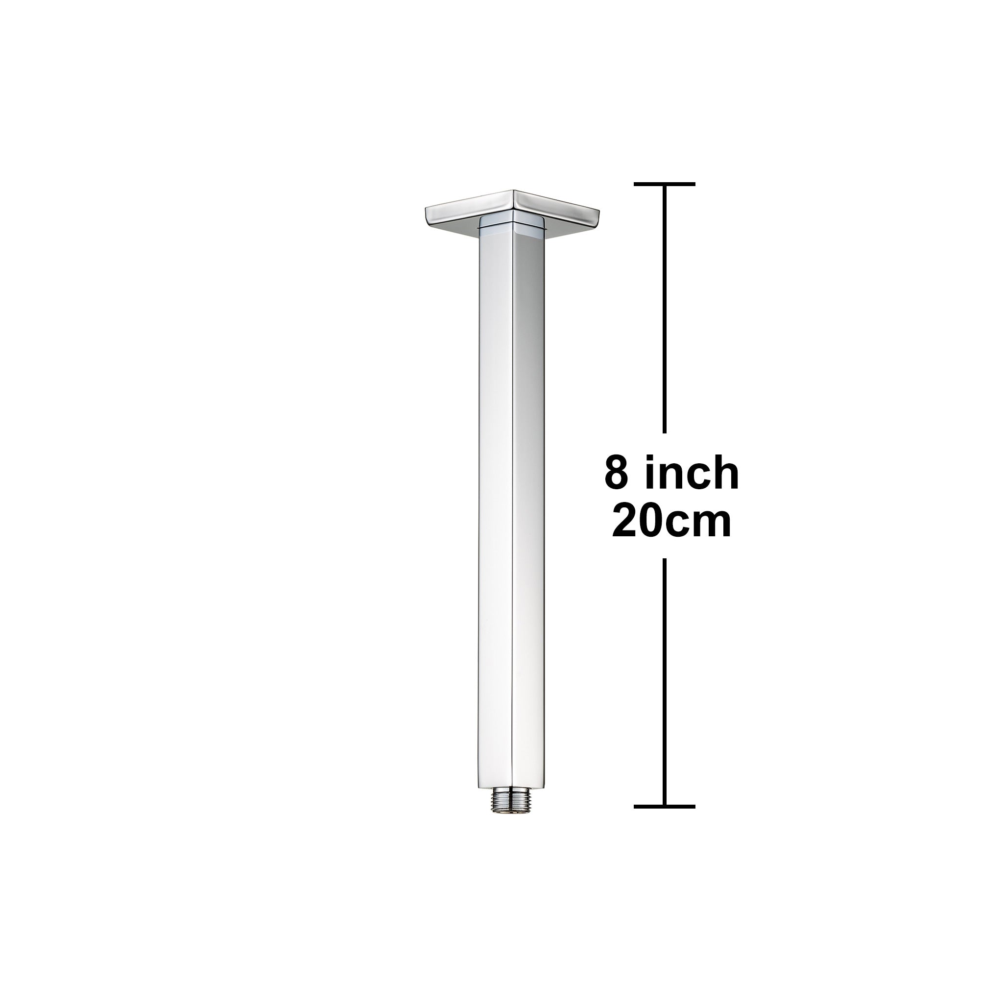 Bras de douche de plafond de forme carrée de 8 po avec bride L3-8 