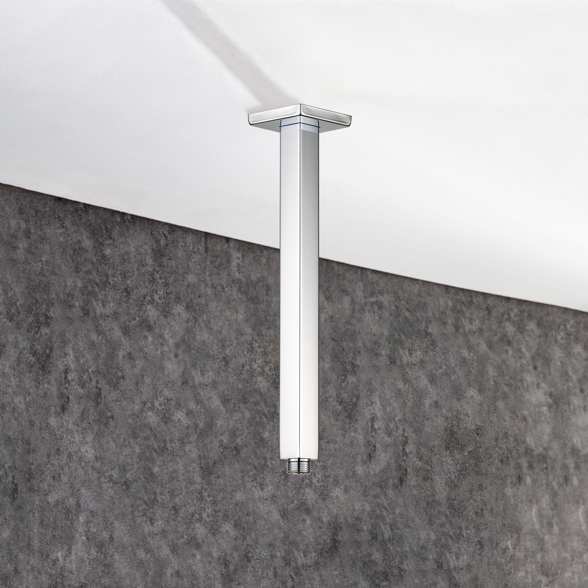 12" Square Ceiling-Mount Shower Arm with Flange