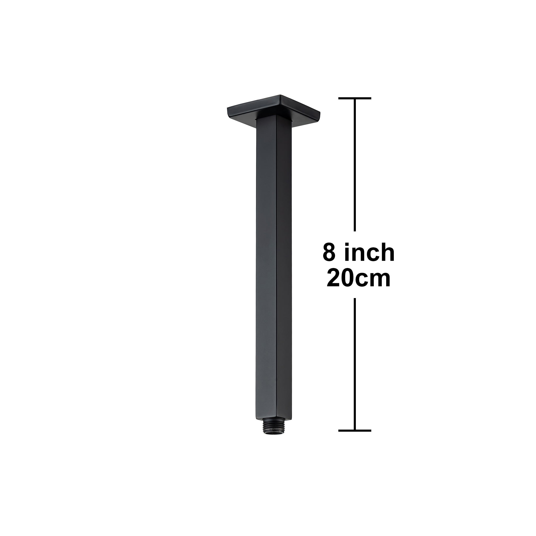 Bras de douche de plafond de forme carrée de 8 po avec bride L3-8 