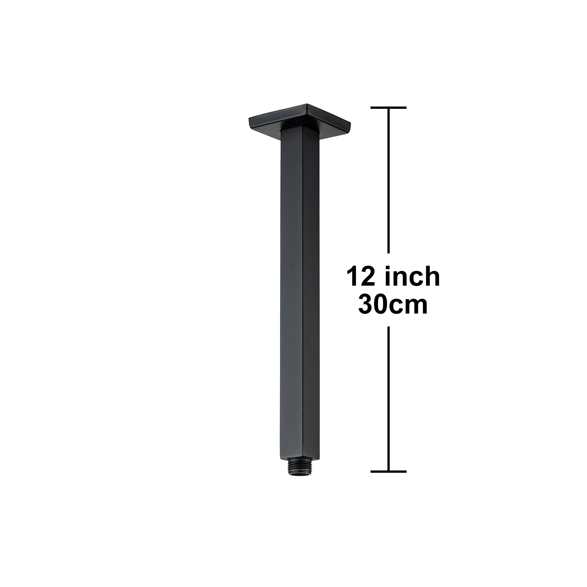 12" Square Ceiling-Mount Shower Arm with Flange