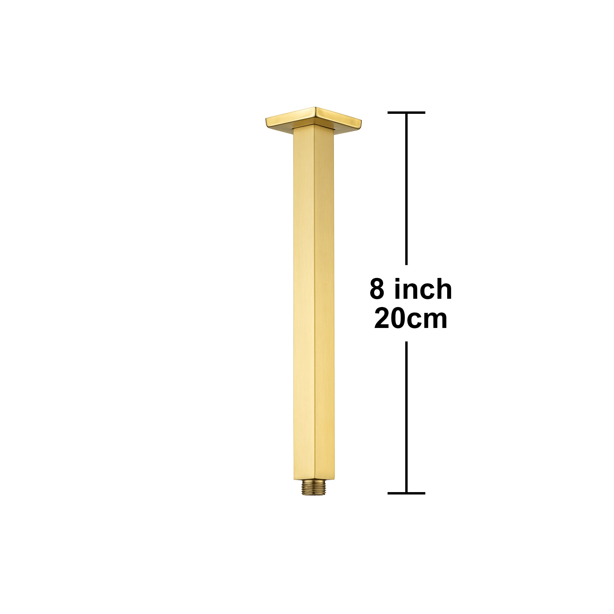 Bras de douche de plafond de forme carrée de 8 po avec bride L3-8 