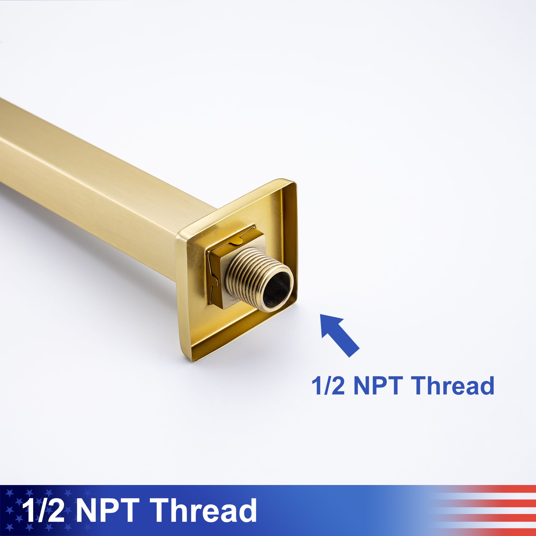12" Square Ceiling-Mount Shower Arm with Flange