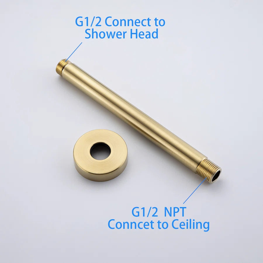 RAINLEX 8 in. Round Ceiling-Mount Shower Arm with Flange