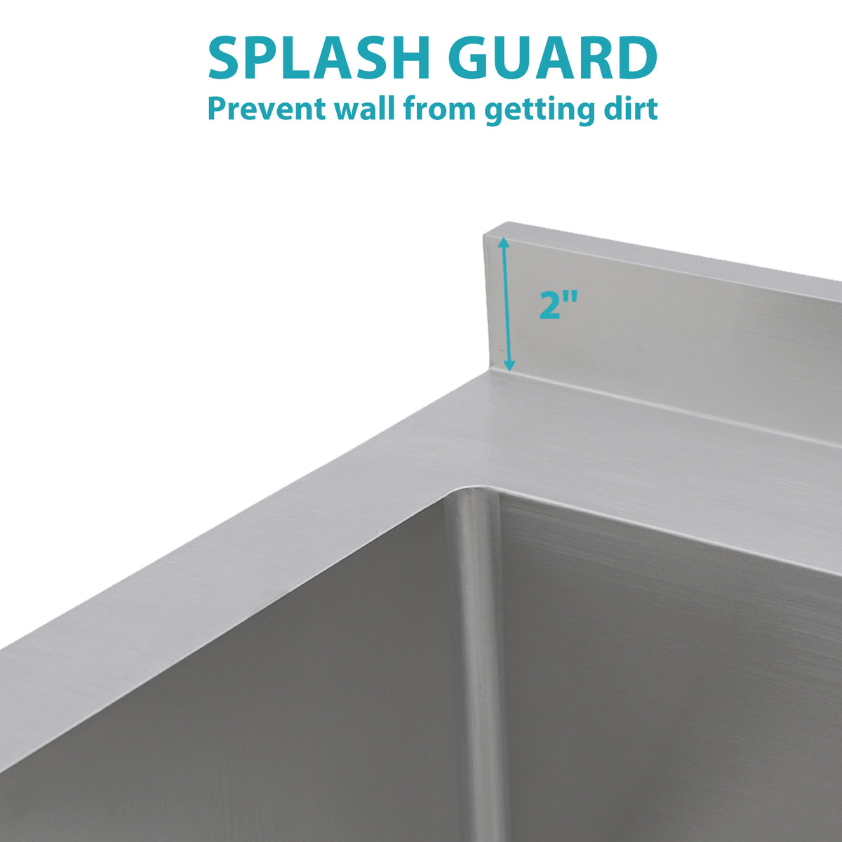 RAINLEX 36" Freestanding Heavy-Duty Utility Sink with 9" Deep Bowl in Stainless Steel