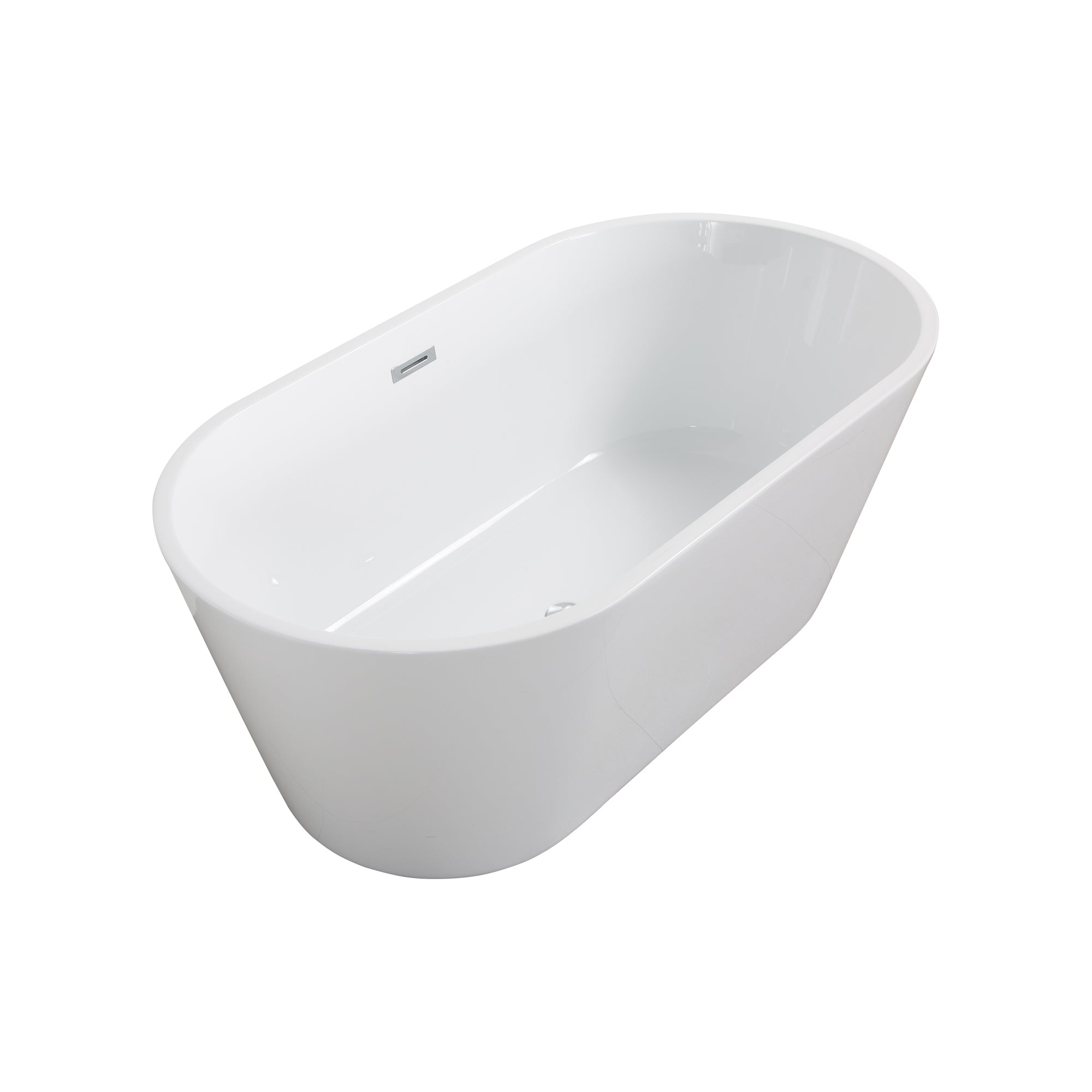 55" Oval Acrylic Freestanding Soaking Bathtub with Overflow RX-A01-55