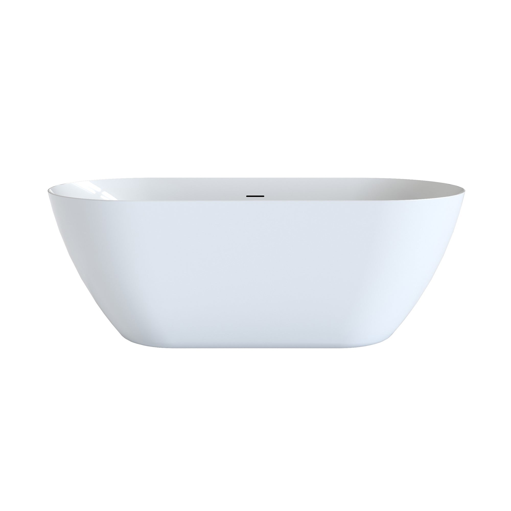 63" Oval Acrylic Freestanding Soaking Bathtub