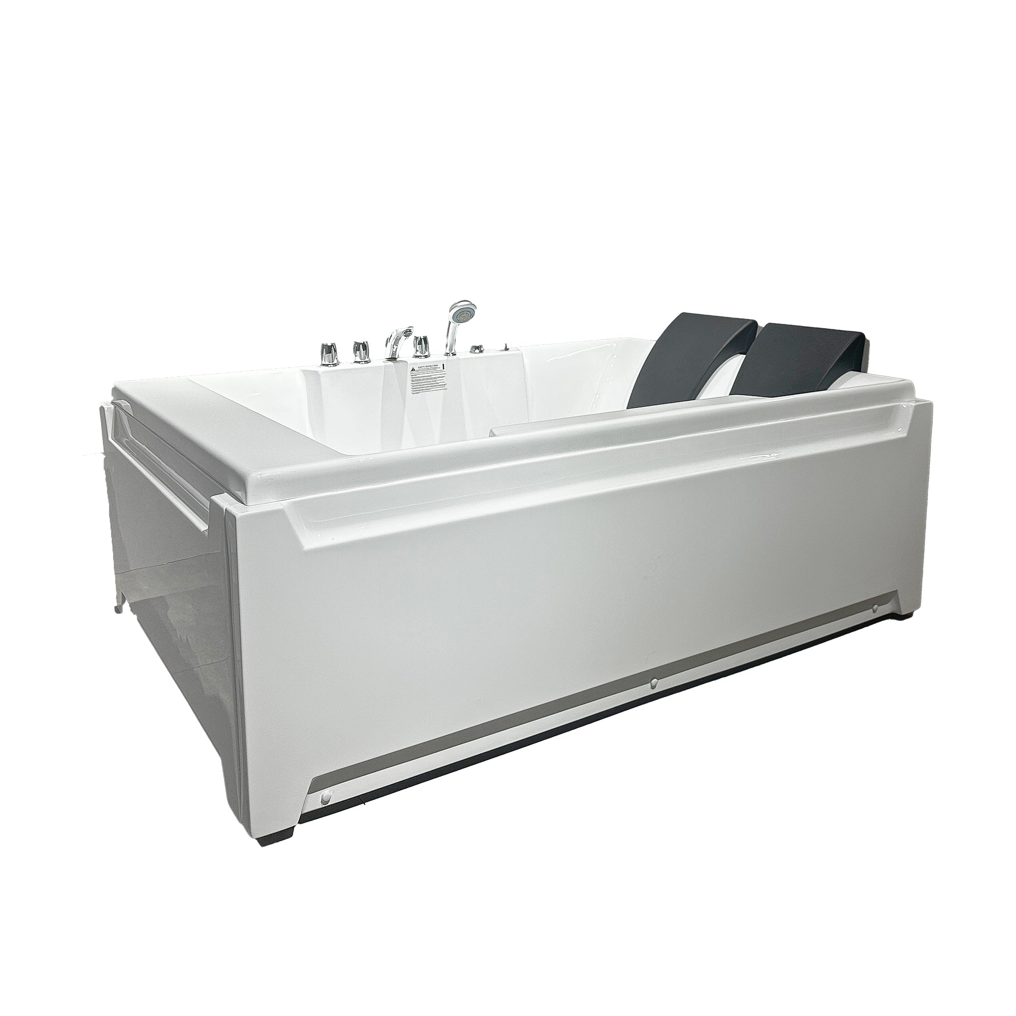 Whirlpool Bathtub, 72“ x 48” Double Jet Massage Tub with Hydrotherapy and Light Therapy Features, ETL Certified, Three-Sided Apron Design, Acrylic Construction, 110 Gallon Capacity, Left-Side Drain RX-A06-73