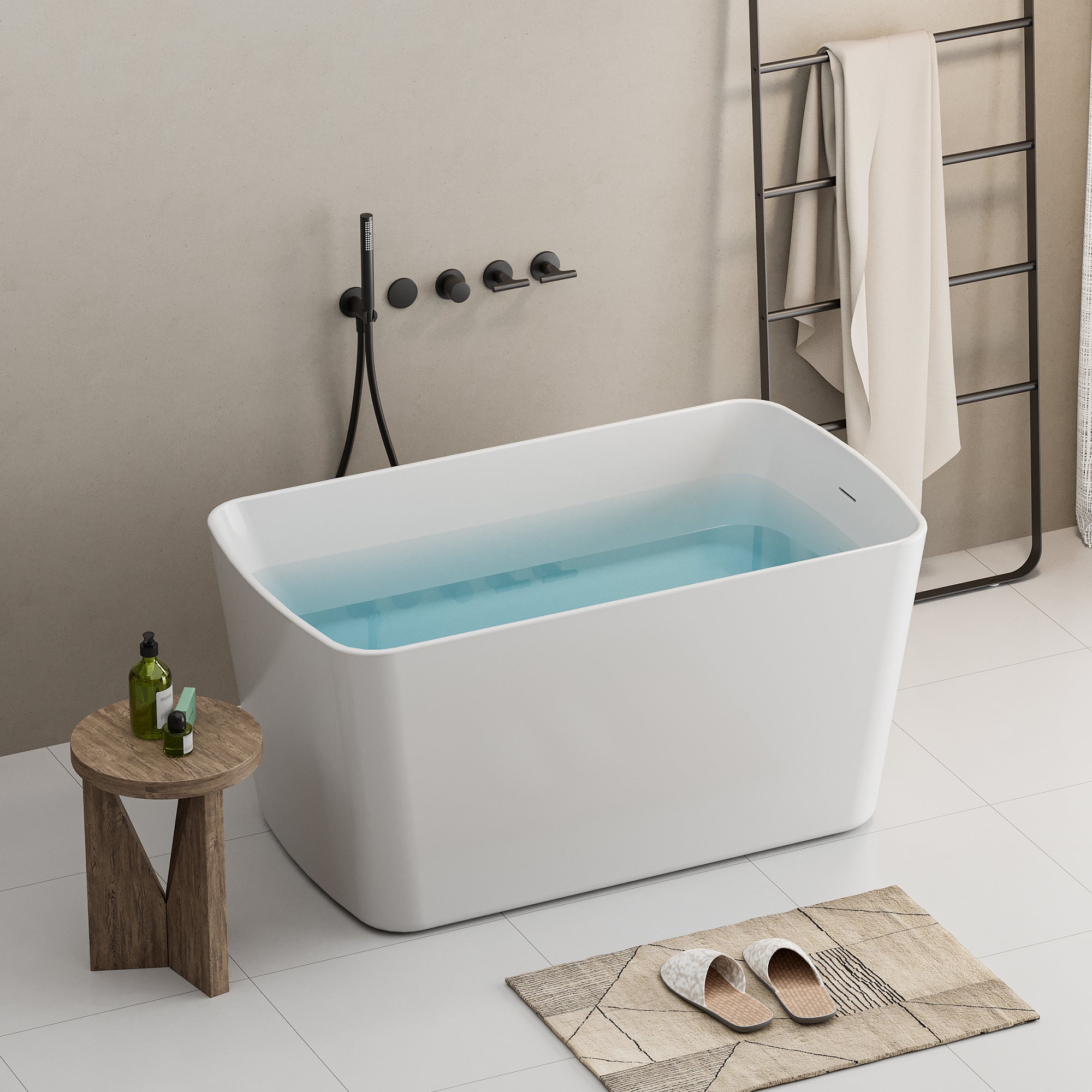 49" Square Acrylic Japanese Soaking Bathtub (A07)