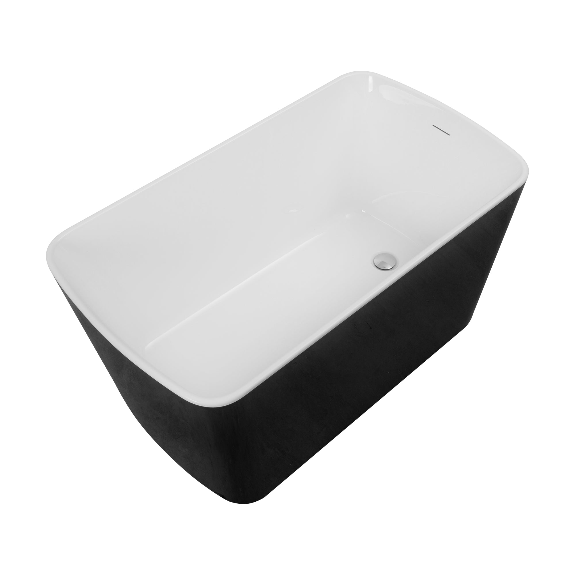 49" Square Acrylic Japanese Soaking Bathtub, Black