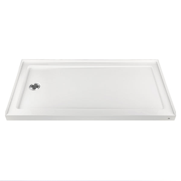 Rainlex 60 in. x 30 in. Single Threshold Shower Pan Base in White with Drain RX-B03-6032
