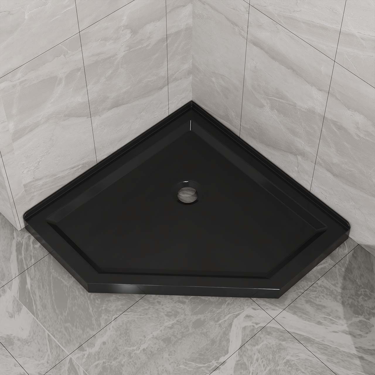 Rainlex 36" x 36" Neo-Angle Corner Shower Base, White