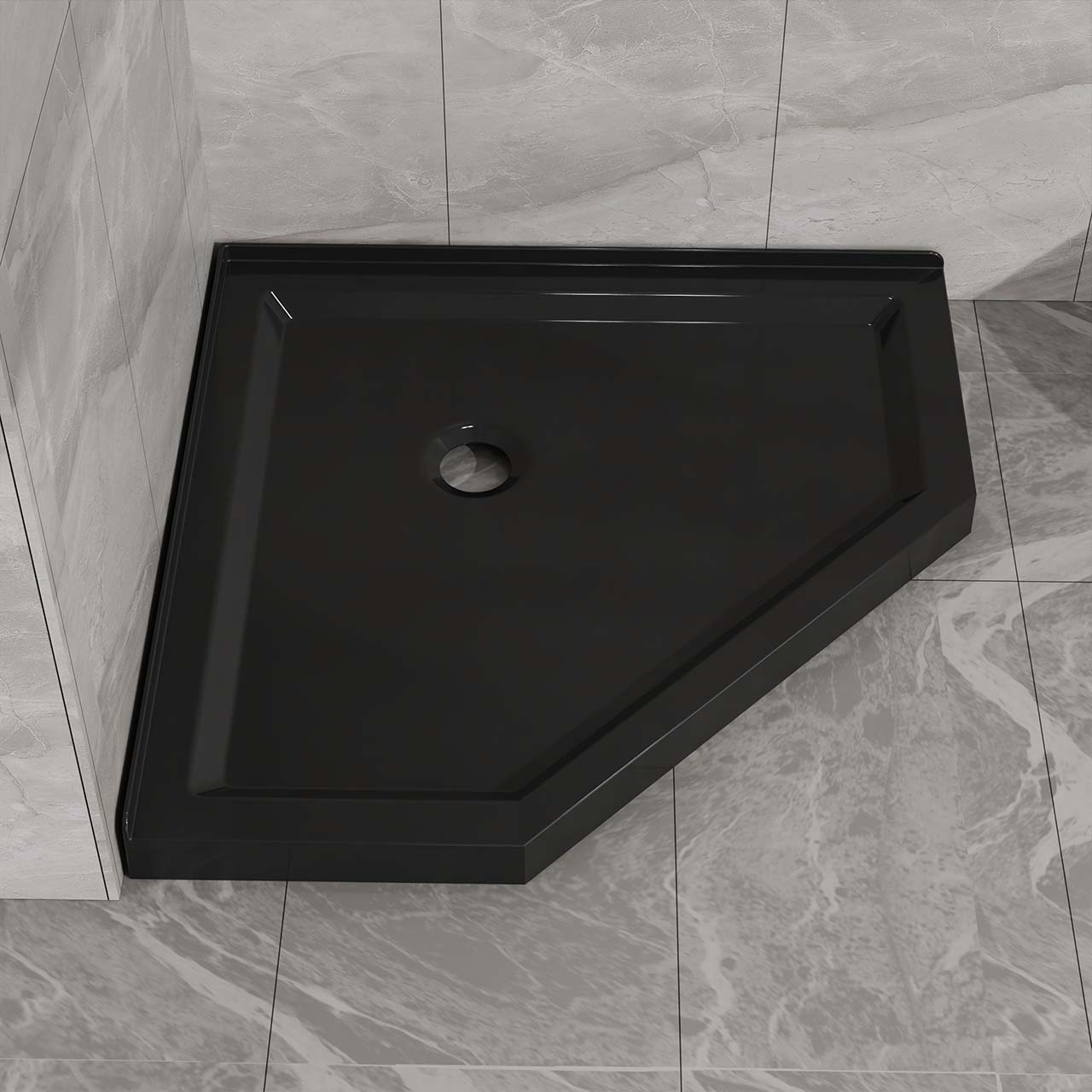 Rainlex 36" x 36" Neo-Angle Corner Shower Base, White