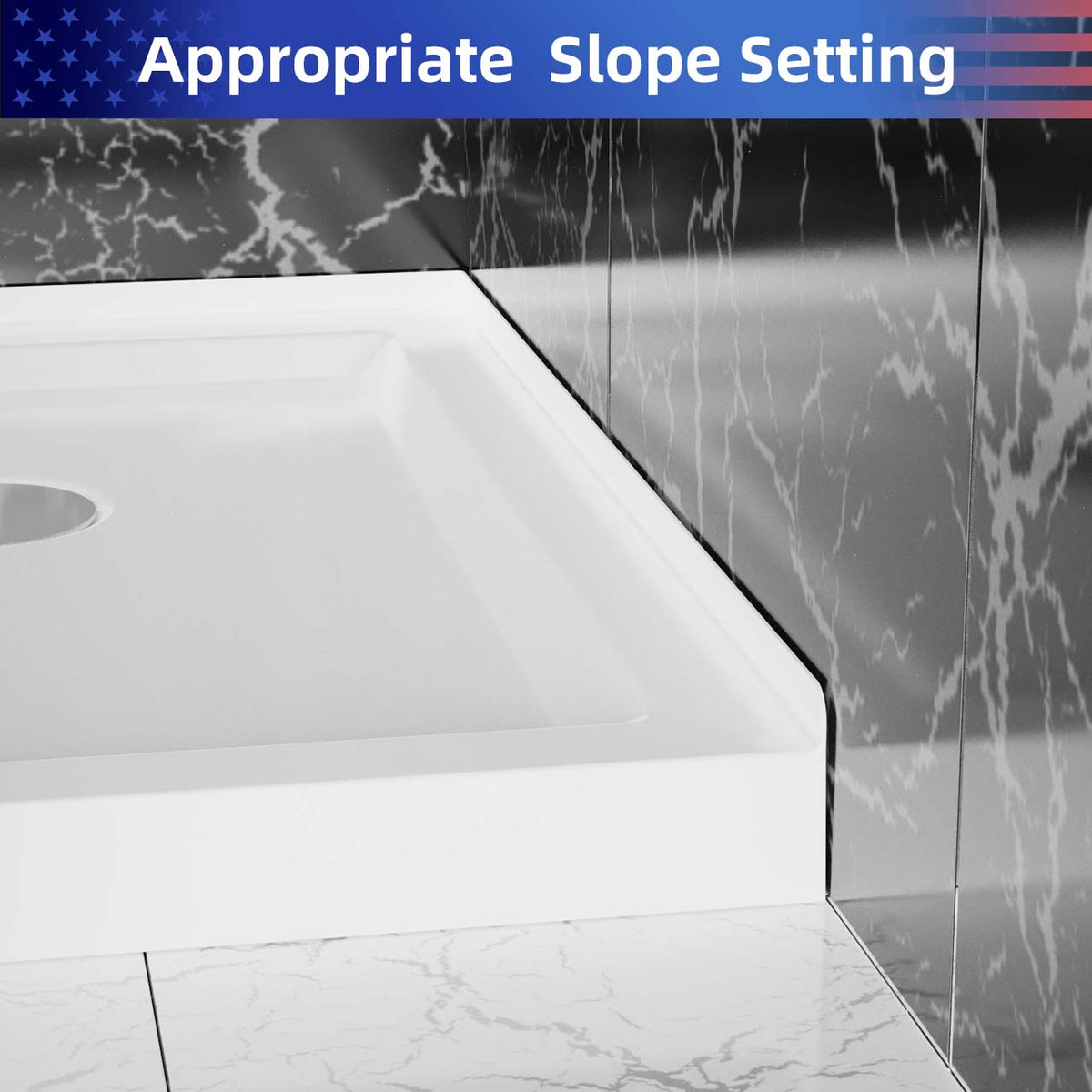 Rainlex 36" x 36" Neo-Angle Corner Shower Base, White
