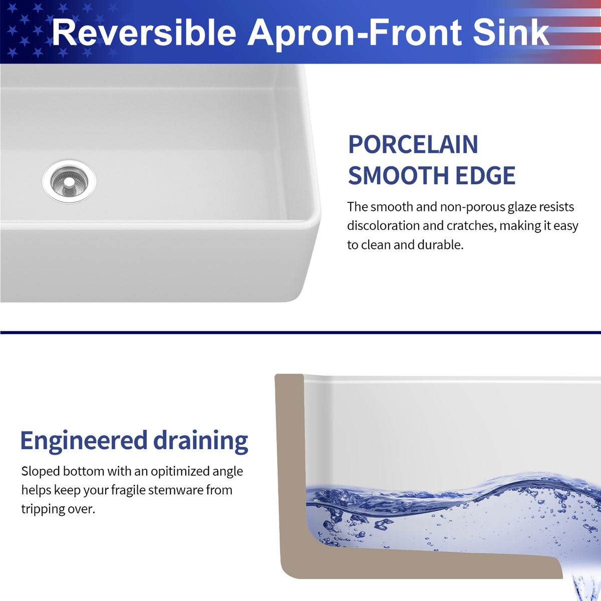 White Porcelain Ceramic Workstation Farmhouse Kitchen Sink, 10 in. Deep Single Bowl Apron Front Sink with Cutting Board & Accessories