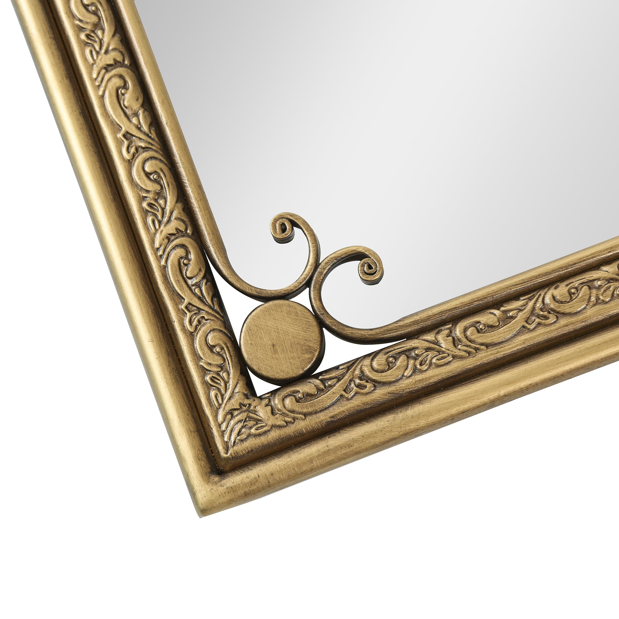 24 in. x 36 in. Gold Rectangle Bathroom Vanity Mirror, Modern Rounded Corner Iron Framed Wall Mirror for Over Sink, Horizontal or Vertical