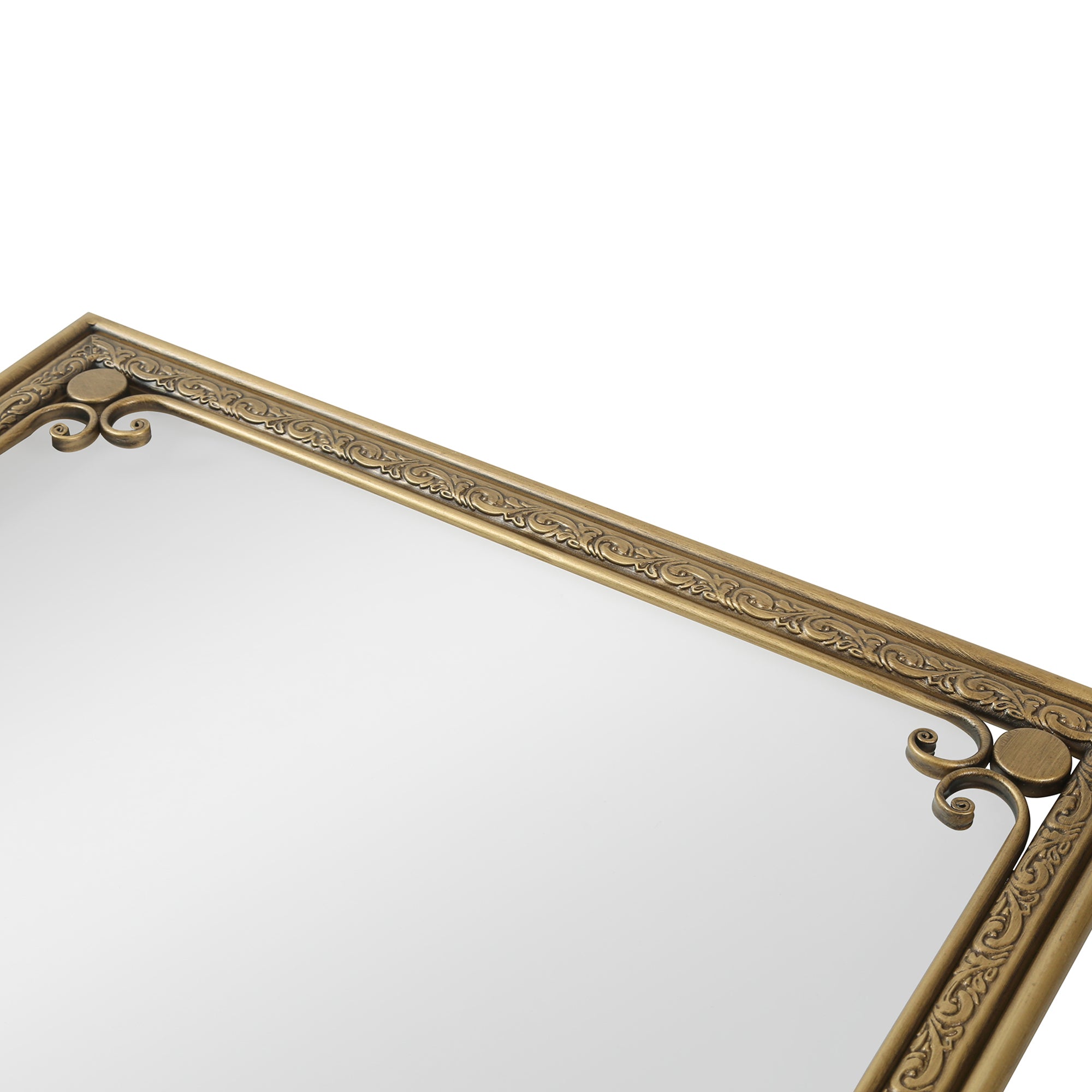 24 in. x 36 in. Gold Rectangle Bathroom Vanity Mirror, Modern Rounded Corner Iron Framed Wall Mirror for Over Sink, Horizontal or Vertical