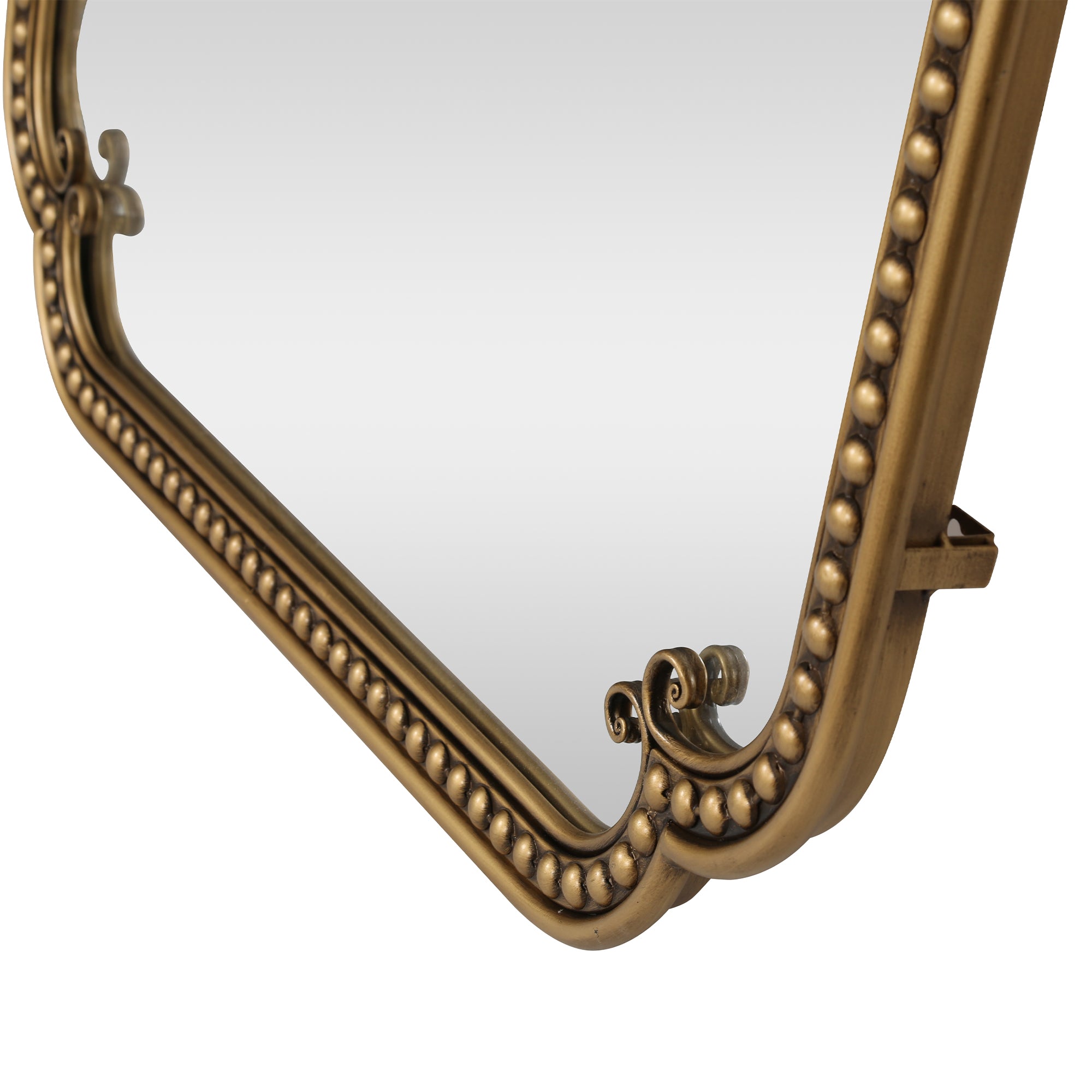 70.1 in. x 31.9 in. Antique Gold Full Length Floor Mirror with Stand, Large Arched Metal Framed Dressing Mirror for Standing, Wall Mount or Leaning