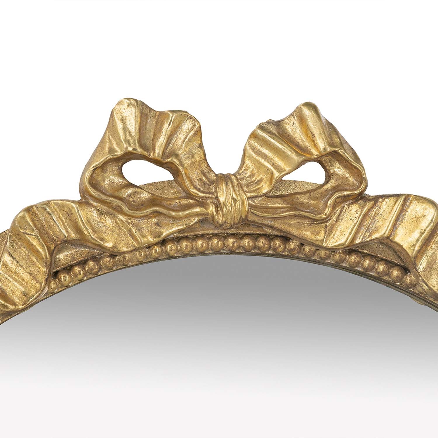 23.6 in. x 37.3 in. Gold Baroque Arched Wall Mirror, Ornate Scrollwork Crown Decorative Accent Mirror for Living Room, Bedroom & Entryway