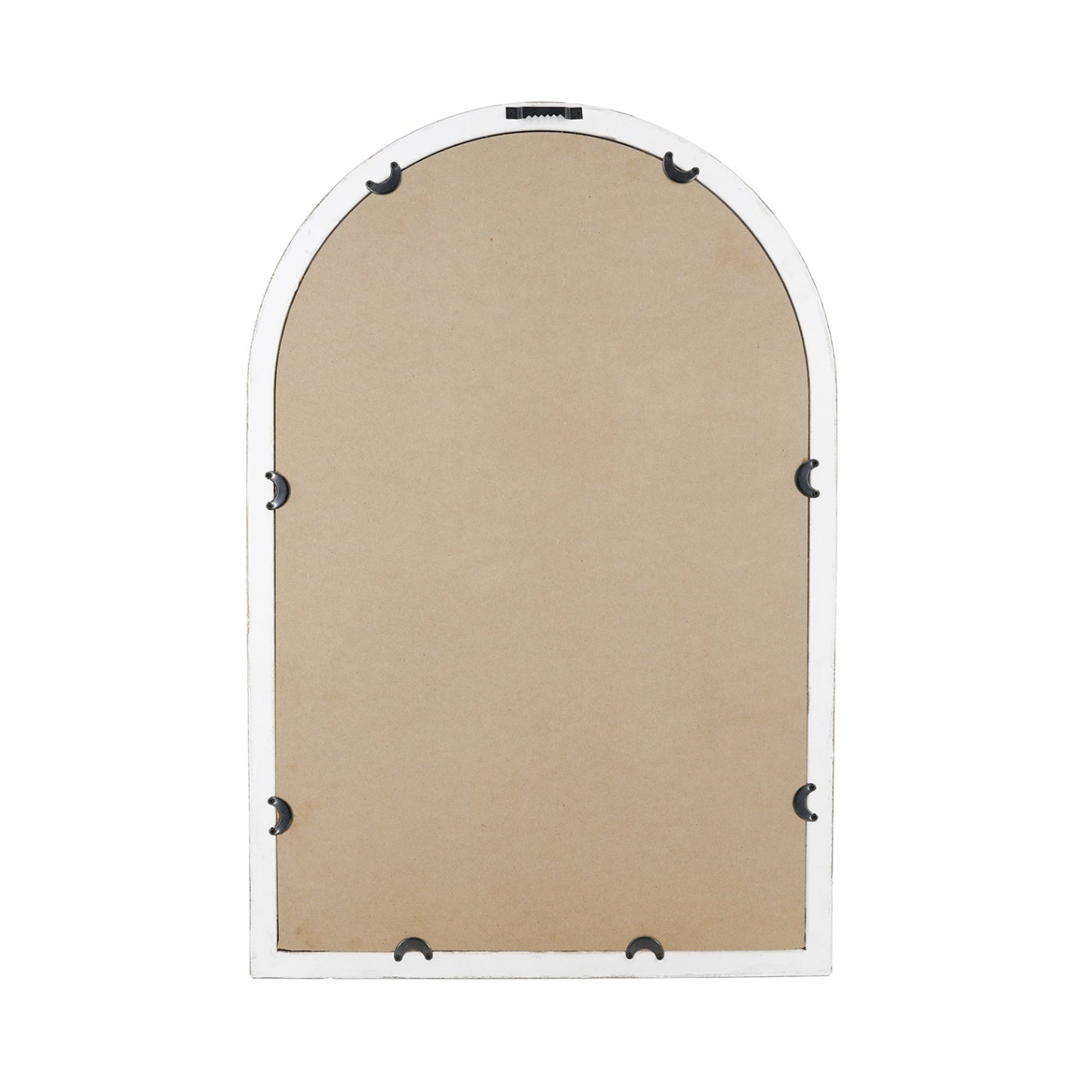 Champagne Gold Arched Wall Mirror with Pearl Beaded Trim, Cathedral-Style MDF Frame Decorative Mirror for Living Room, Bedroom & Entryway