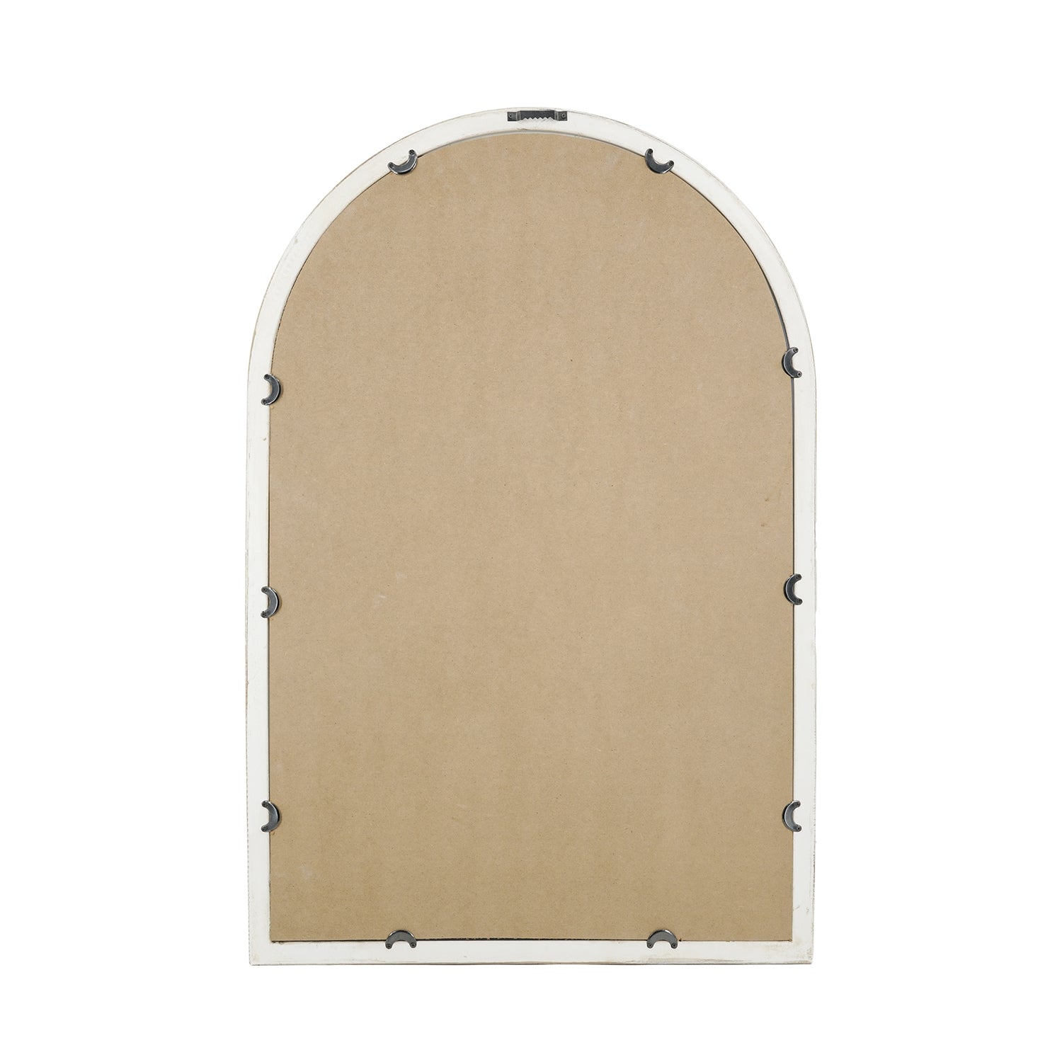 Champagne Gold Arched Wall Mirror with Pearl Beaded Trim, Cathedral-Style MDF Frame Decorative Mirror for Living Room, Bedroom & Entryway