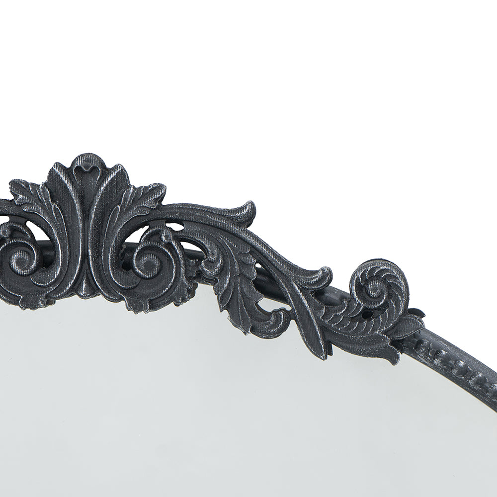 30 in. x 32 in. Round Baroque-Inspired Wall Mirror, Classic Ornate Decorative Accent Mirror for Bathroom, Entryway &amp; Console