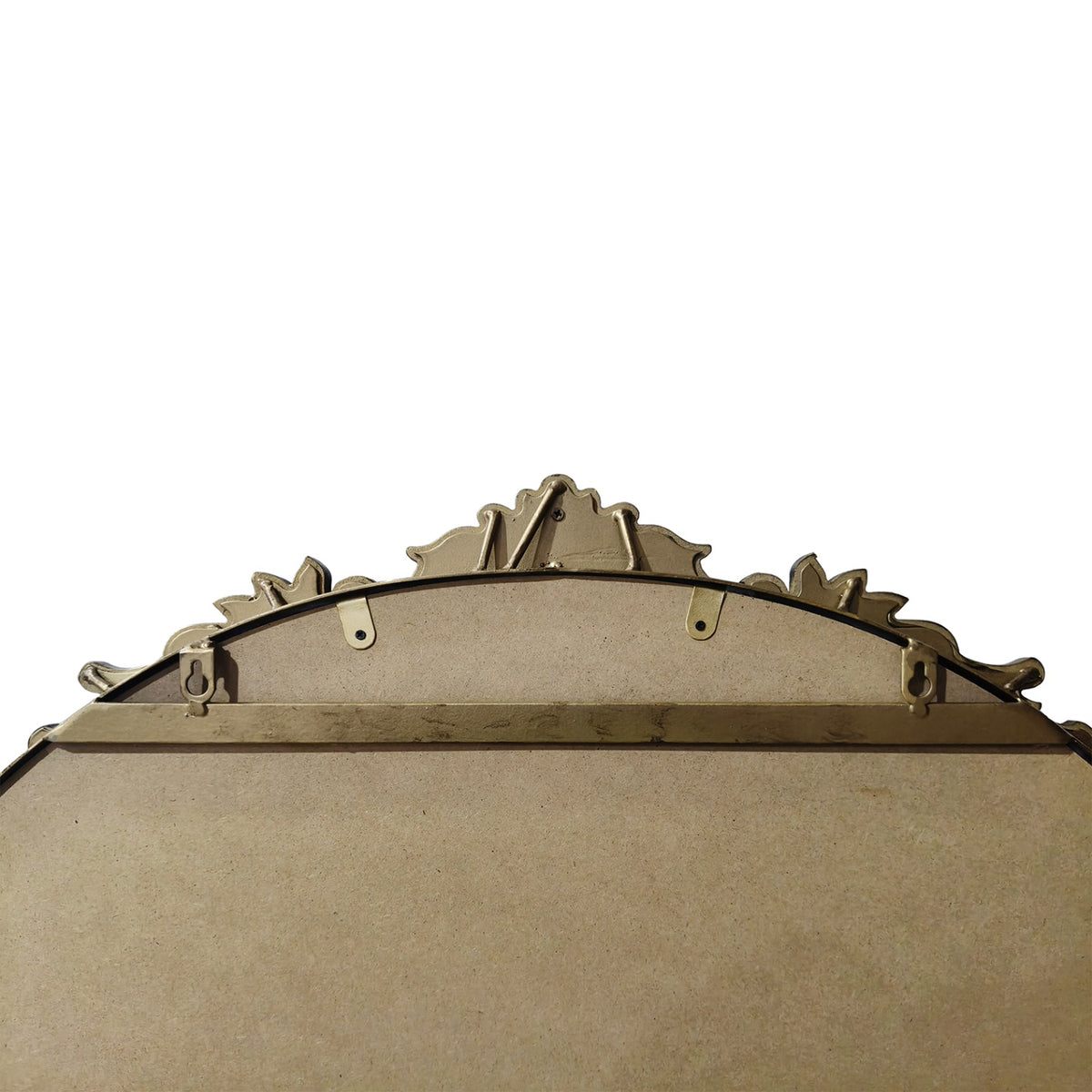 RAINLEX 33.07 in. x 73.03 in. Antique Gold Arch Oval Full Length Wall Mirror