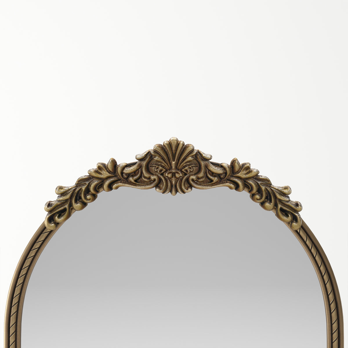 RAINLEX 33.07 in. x 73.03 in. Antique Gold Arch Oval Full Length Wall Mirror