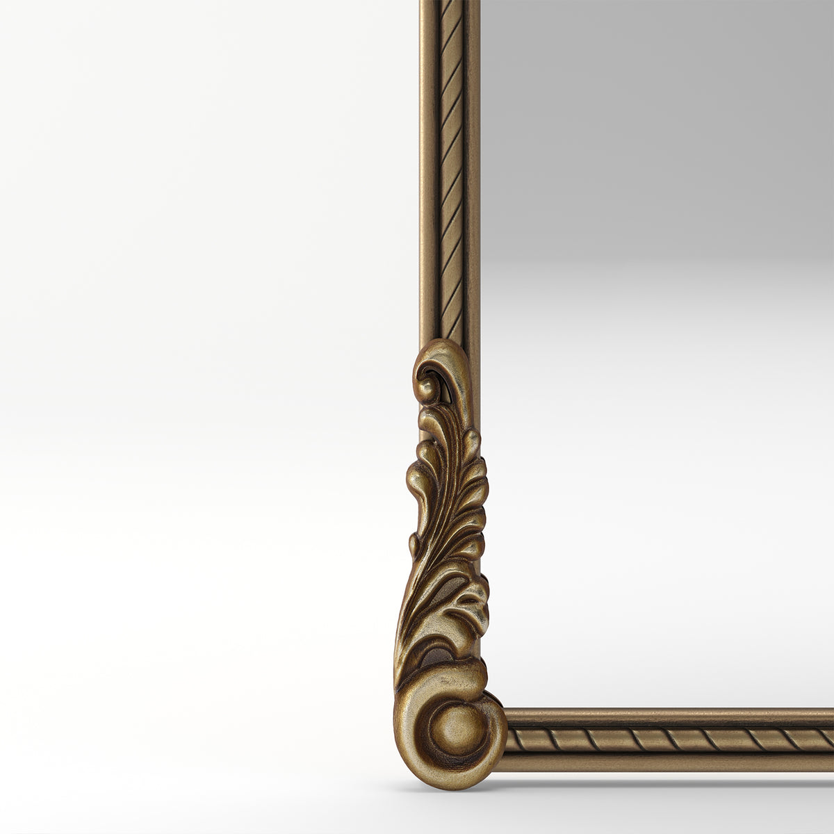 RAINLEX 33.07 in. x 73.03 in. Antique Gold Arch Oval Full Length Wall Mirror