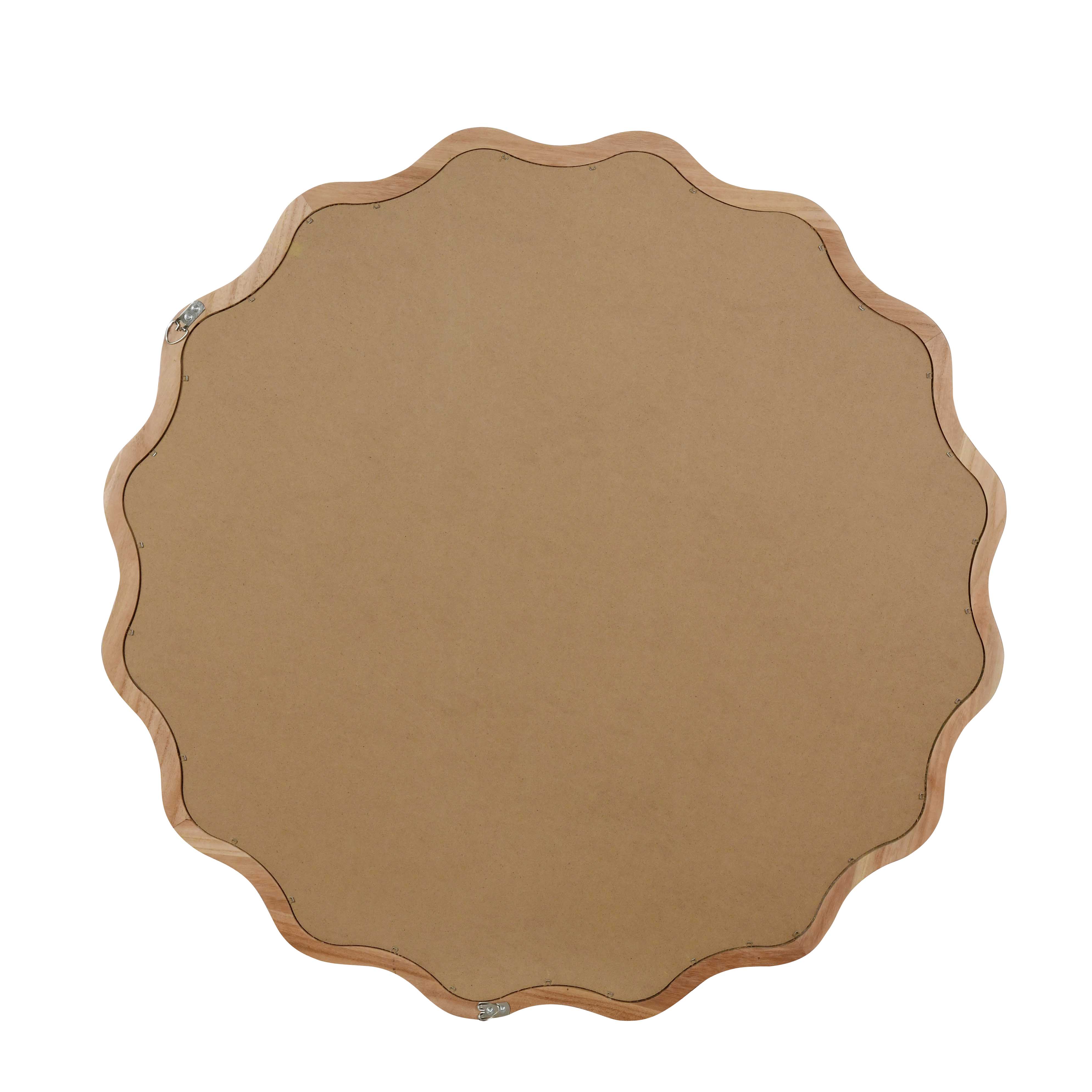 Wavy Round Solid Wood Frame Decorative Wall Mirror, 24" & 30", for Bedroom, Bathroom, Living Room & Entryway