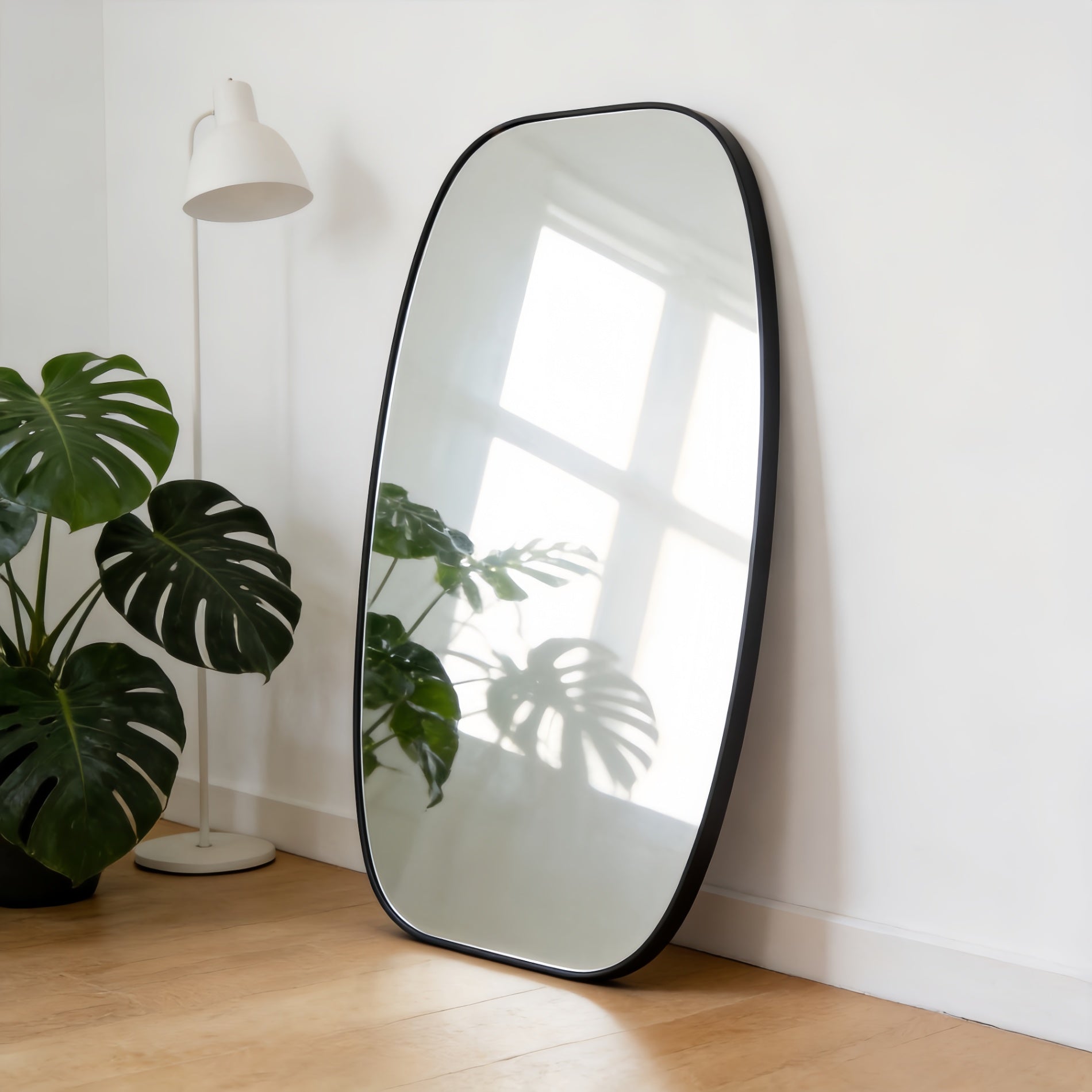 30 in. x 48 in. Metal Framed Oblong Oval Bathroom Vanity Mirror, 4 mm HD Wall Mirror, Horizontal or Vertical