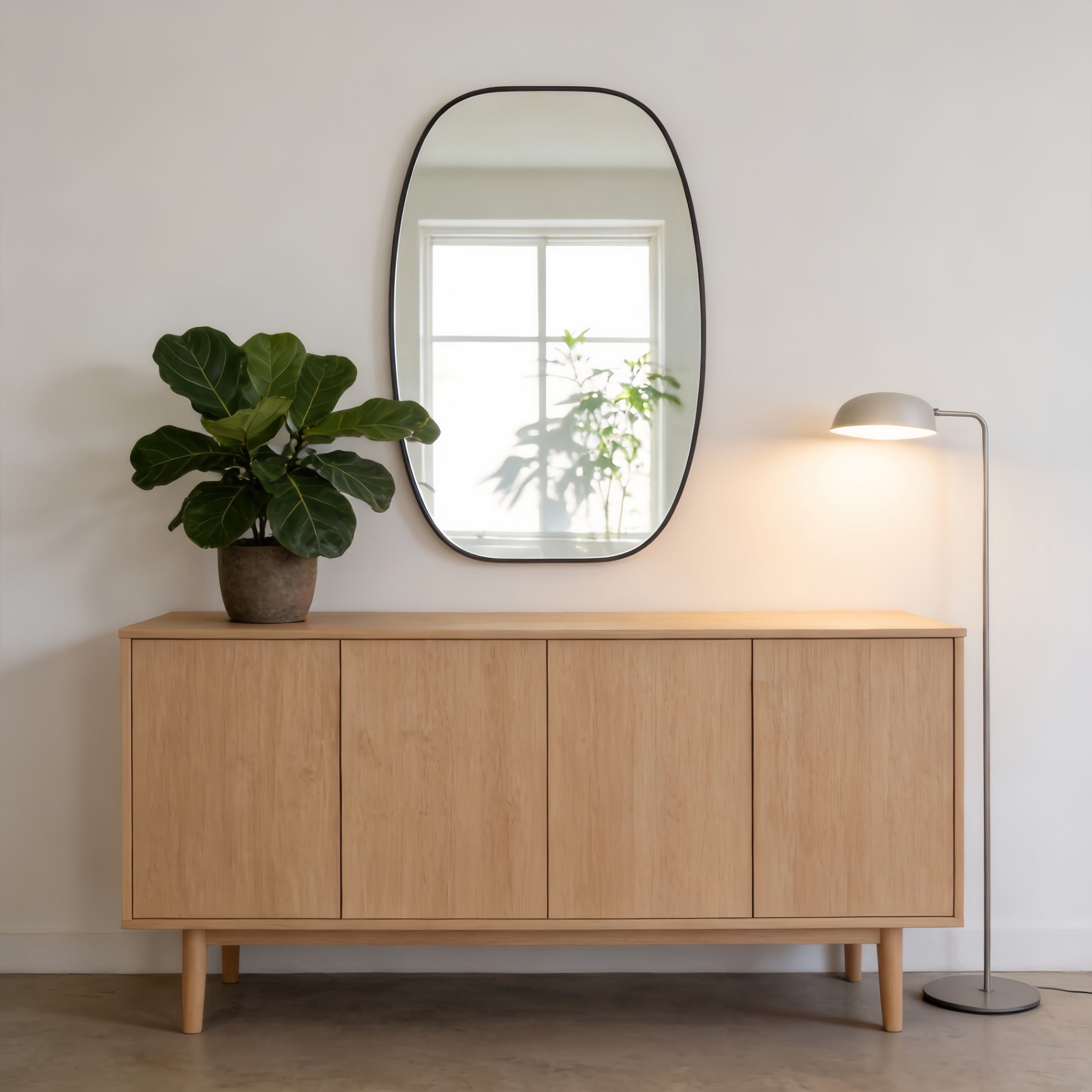 30 in. x 48 in. Metal Framed Oblong Oval Bathroom Vanity Mirror, 4 mm HD Wall Mirror, Horizontal or Vertical