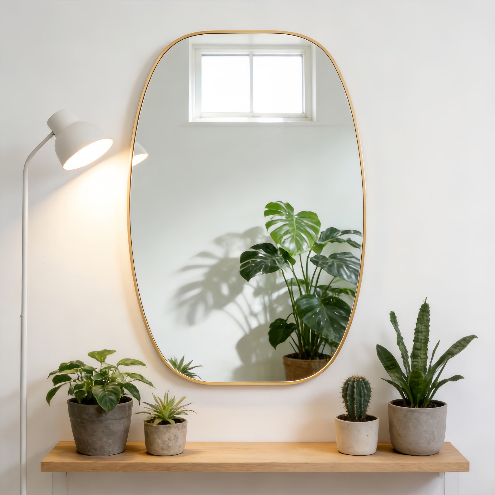 30 in. x 48 in. Metal Framed Oblong Oval Bathroom Vanity Mirror, 4 mm HD Wall Mirror, Horizontal or Vertical