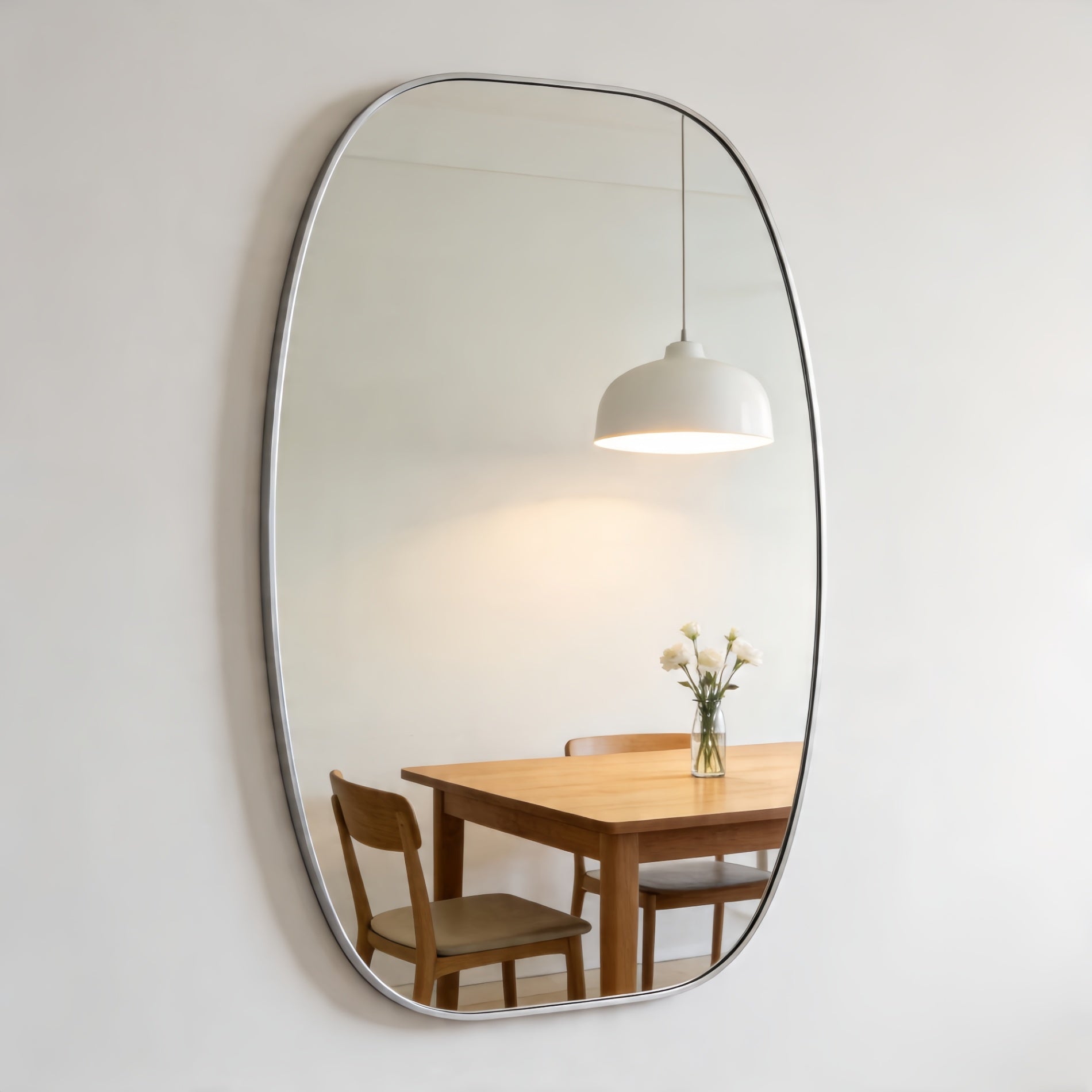 30 in. x 48 in. Metal Framed Oblong Oval Bathroom Vanity Mirror, 4 mm HD Wall Mirror, Horizontal or Vertical