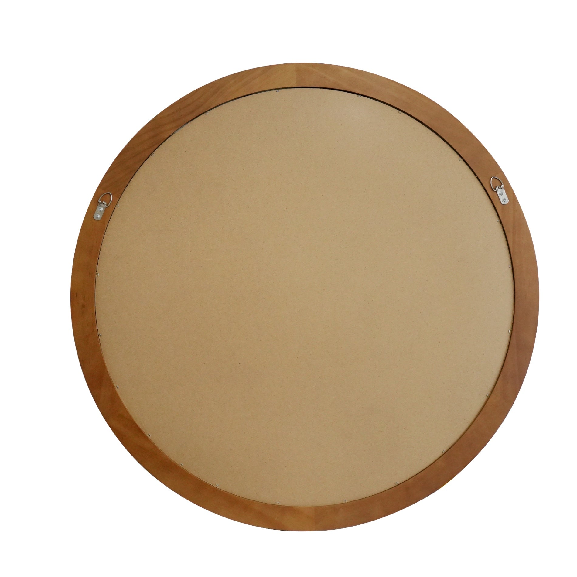 30×30 Inch Round Wall Mirror with Beaded Solid Wood Frame, Rustic Farmhouse Decor Mirror for Entryway, Bathroom & Living Room