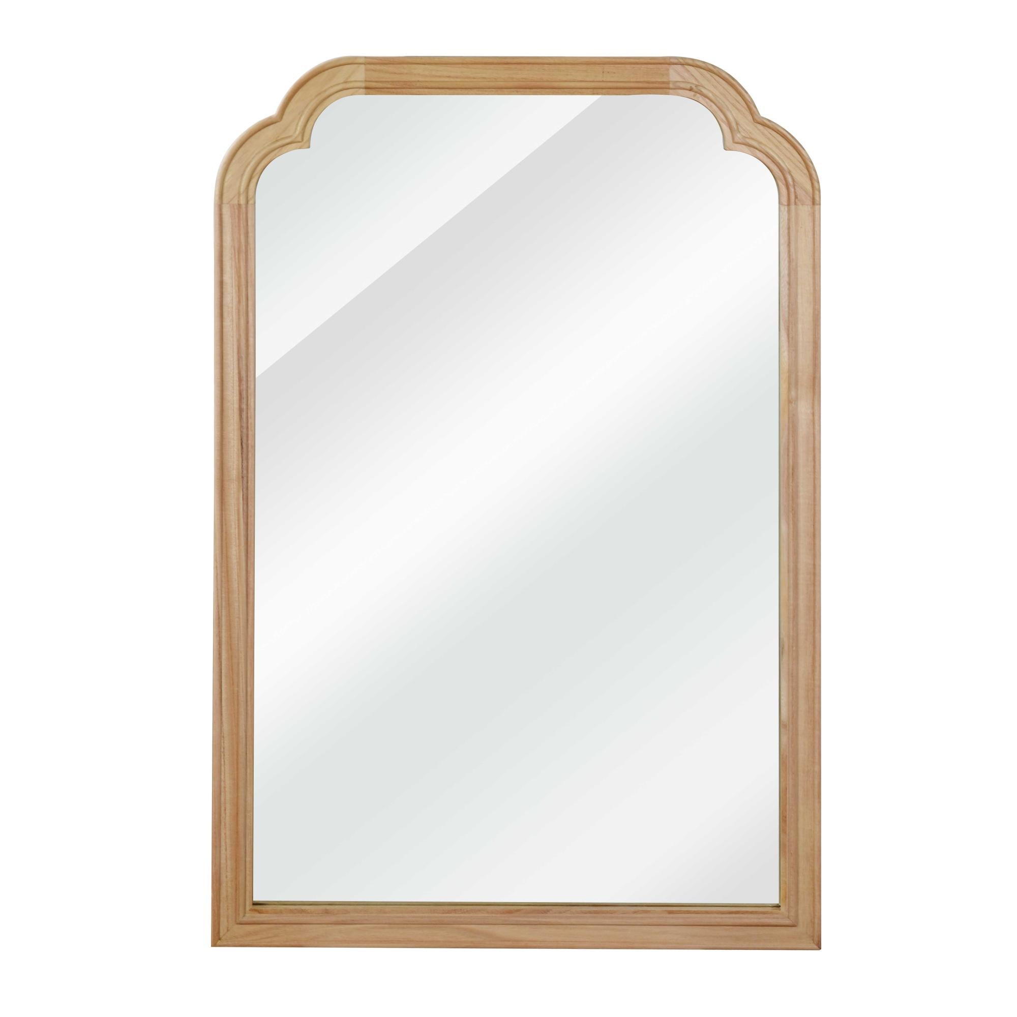 24 in. x 36 in. Solid Wood Frame Wall Mirror, Rounded Corner Tempered Glass Vanity Mirror for Bathroom, Bedroom & Entryway