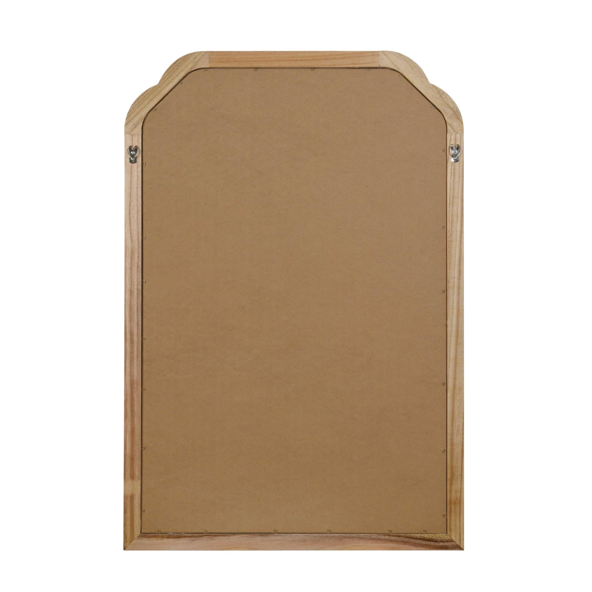 24 in. x 36 in. Solid Wood Frame Wall Mirror, Rounded Corner Tempered Glass Vanity Mirror for Bathroom, Bedroom & Entryway
